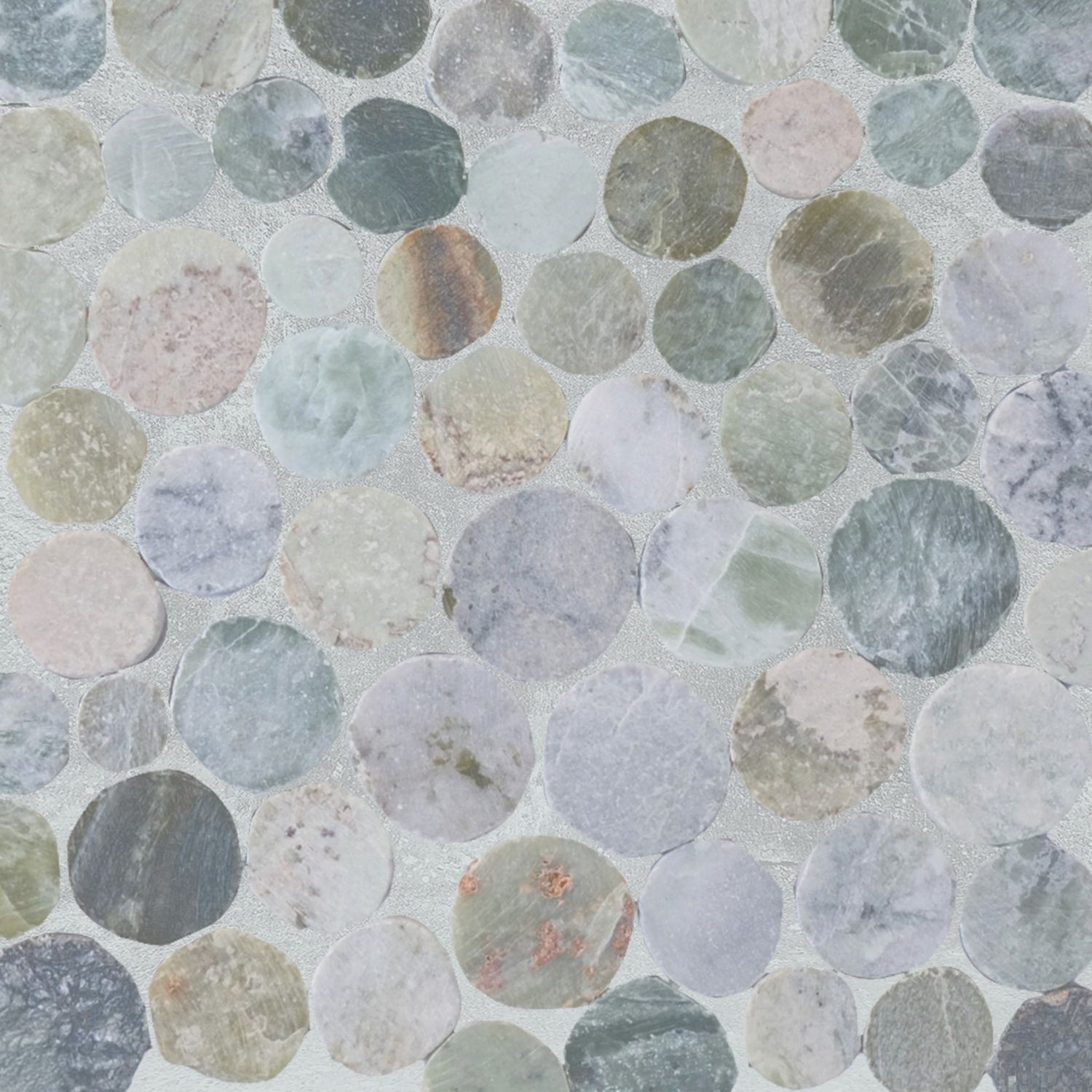 Sea Green Penny Round Pebble Mosaic Wall & Floor Tile ($14.57/SqFt)