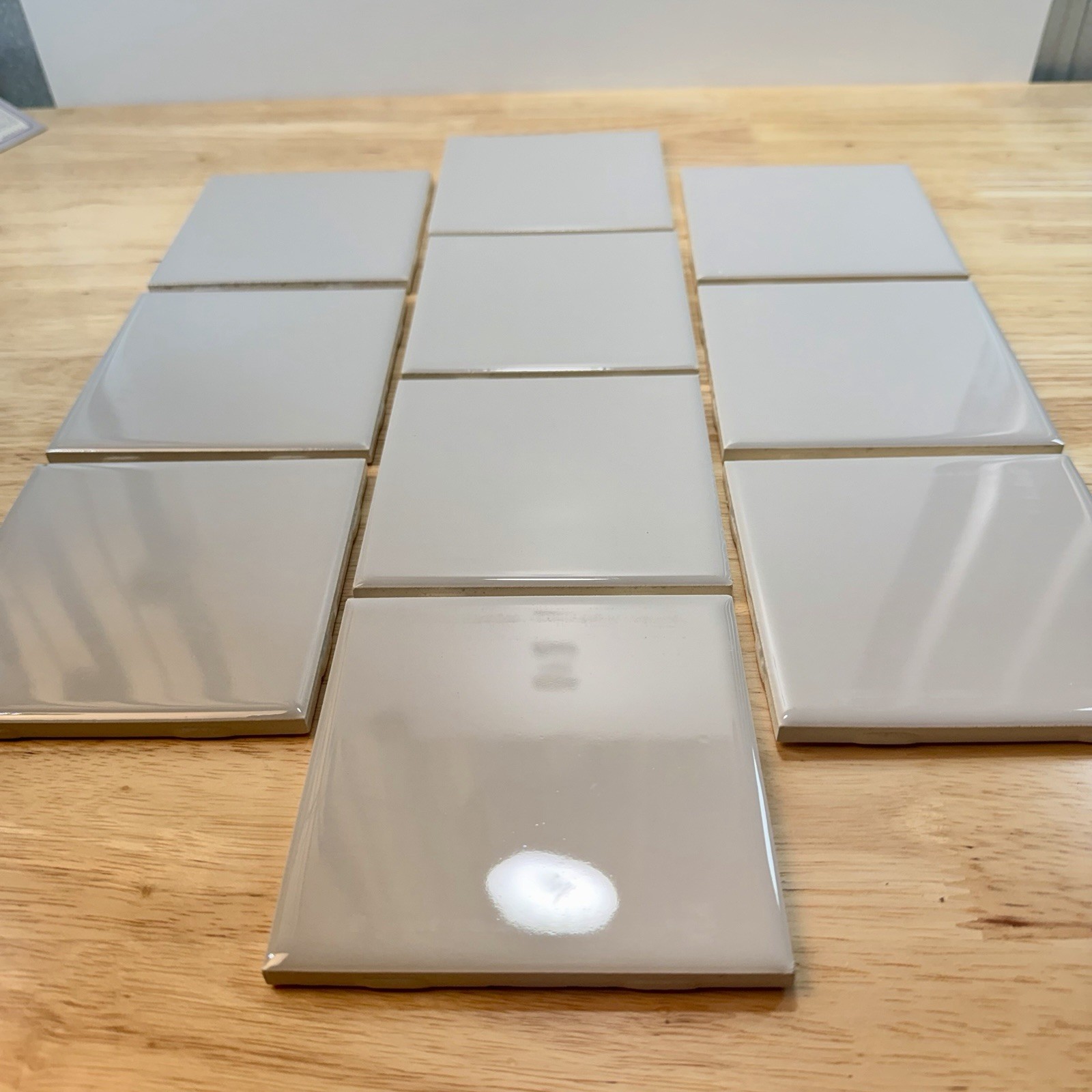 10 PCs ICE GREY Glossy Ceramic Tile Daltile 4-1/4″ Discontinued Color #K-176
