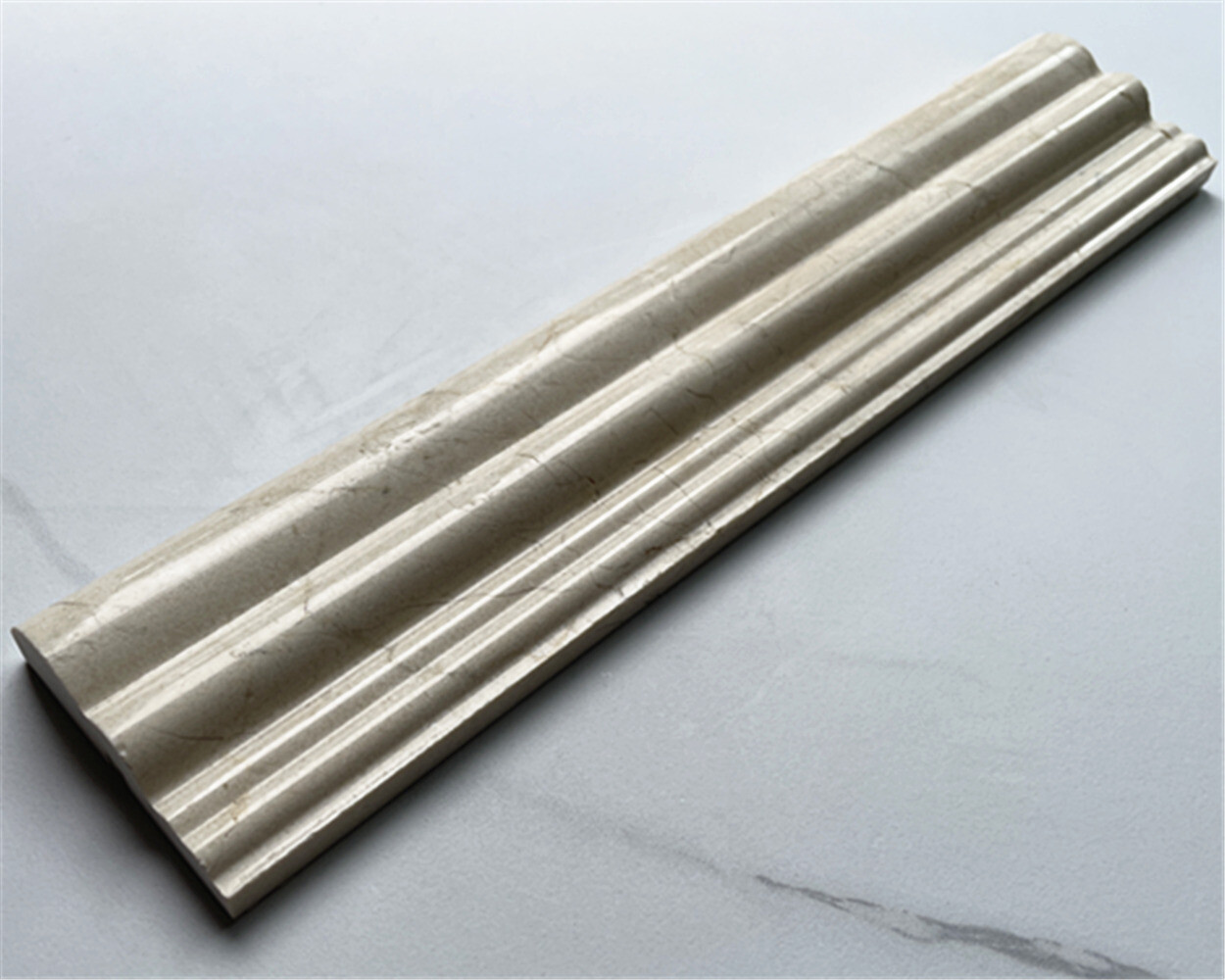 M14P Crema Marfil Marble 2-1/2×12 Chair Rail Trim Molding Polished