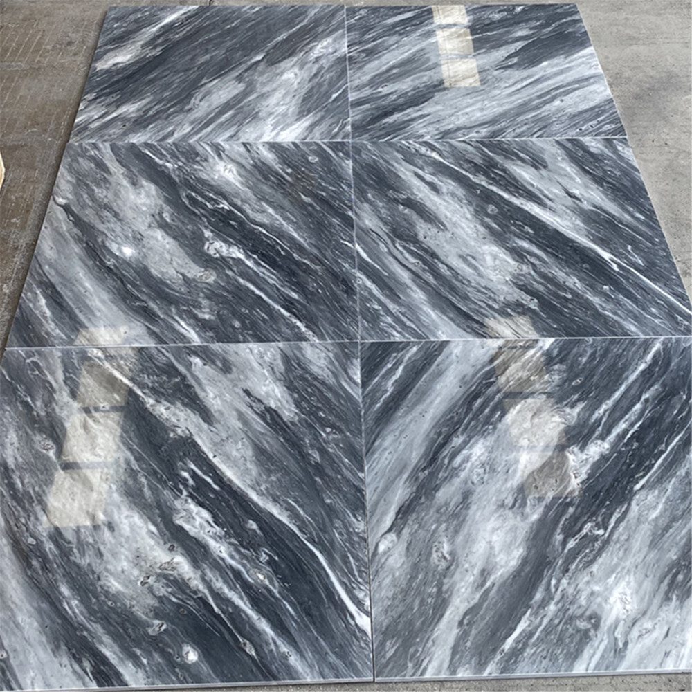 K46P 24×24 Bardiglio Gray Italian Marble Wall Floor Polished Tile