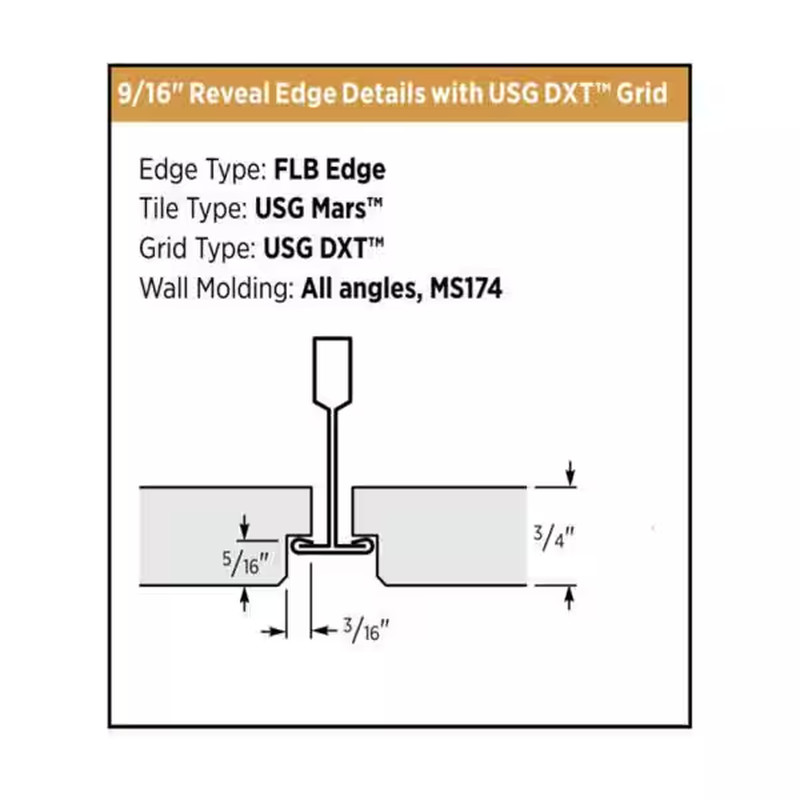 2 Ft. X 2 Ft. Mars White Fineline Beveled Edge Lay-In Ceiling Tile, Case of 12 (