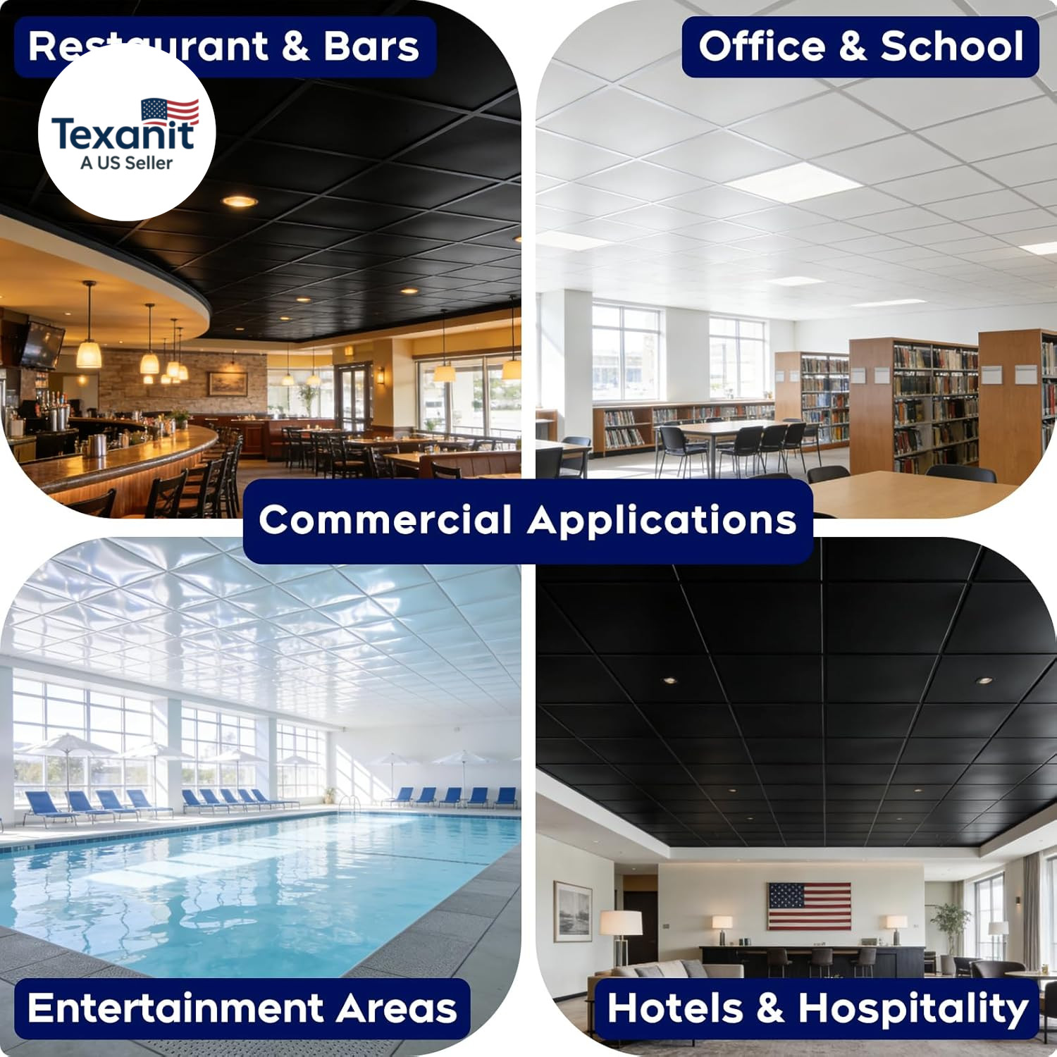 Premium PVC Smooth Drop Ceiling Tiles 2Ft X 4Ft – Waterproof, Fire-Rated, Washab