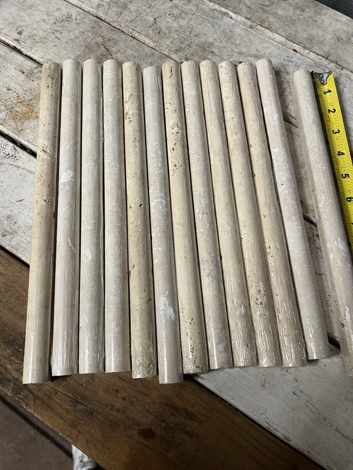 3/4″ X 12″ Ivory Light Travertine Chair Rail Pencil Molding Trim Wall Tile