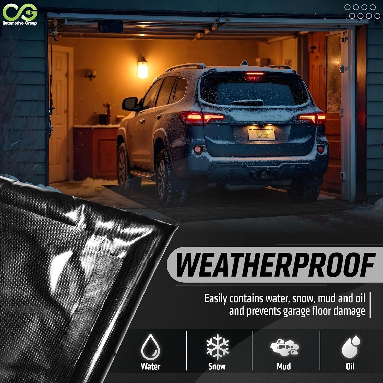 Garage Floor Mat, Containment Mat (7’9″x16′), Garage Mat for Floor Under Car