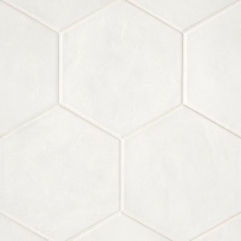 Allora Hexagon 8 In. X 10 In. Matte Solid White Porcelain Floor Tile (12.67 Sq.