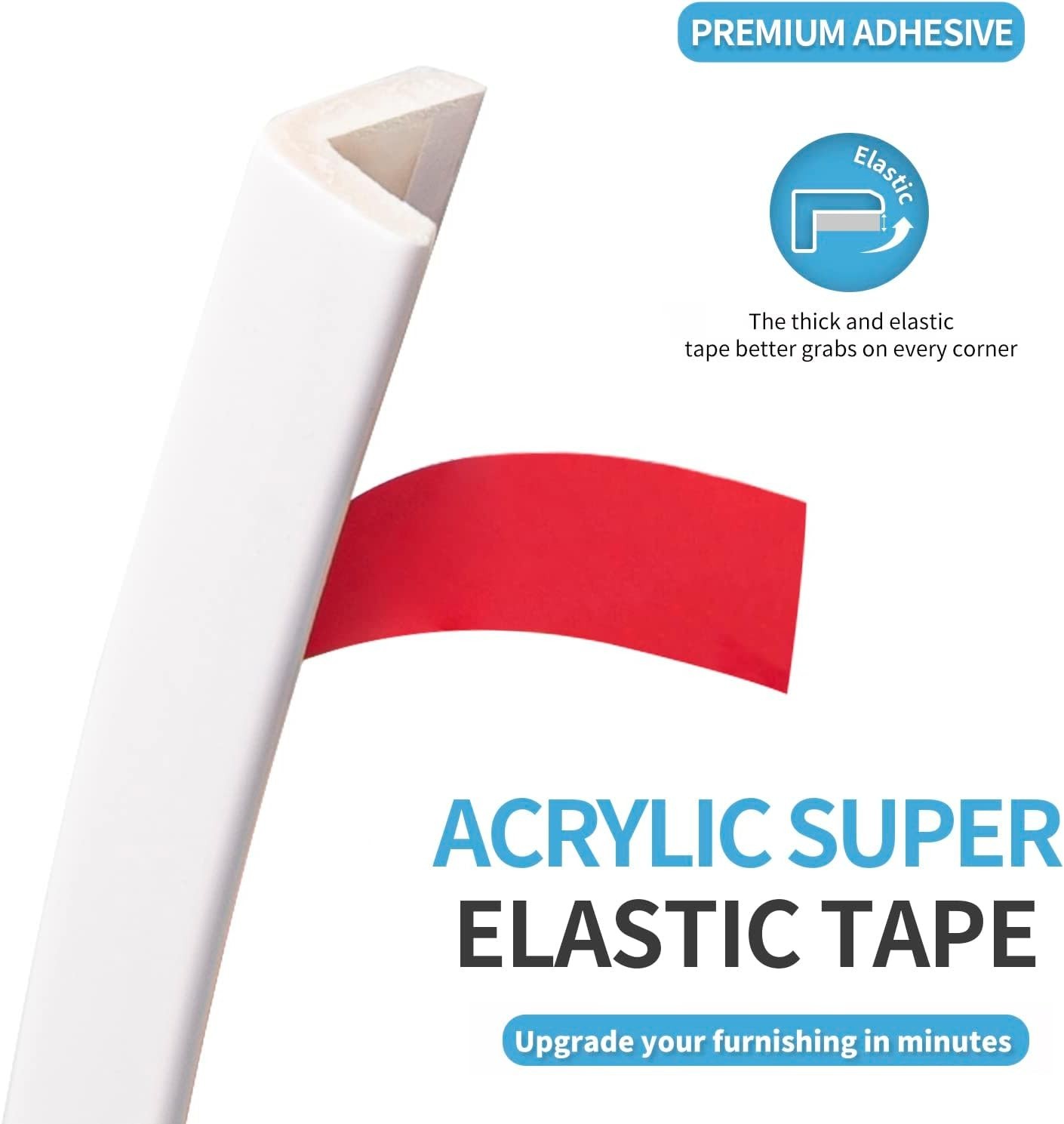 20ft Outside Vinyl Corner Trim Peel and Stick for Tile and Wall Edges, Furnit…