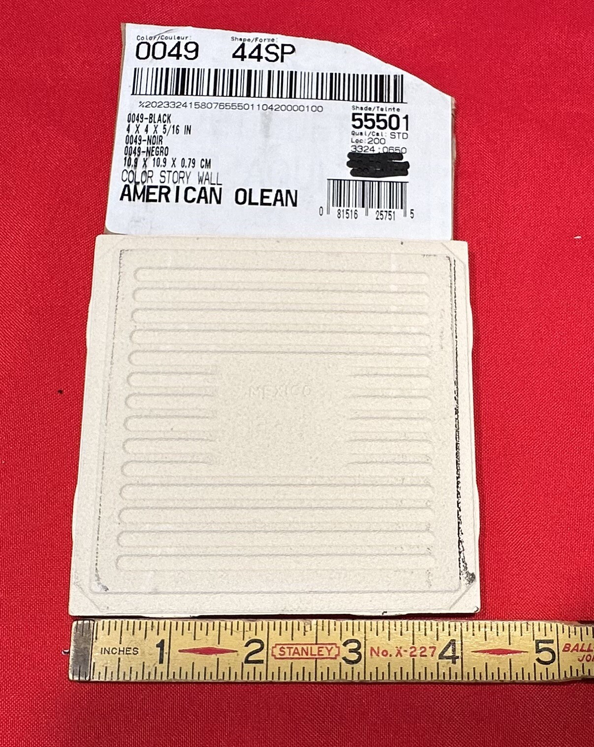 9 pcs. *Glossy Black* 4-1/4″ Ceramic Tiles by American Olean, New Stock, Mirror