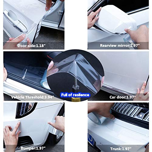 Car Door Edge Guard Invisible Automotive Door Sill 33Ft x 3.94” Transparent