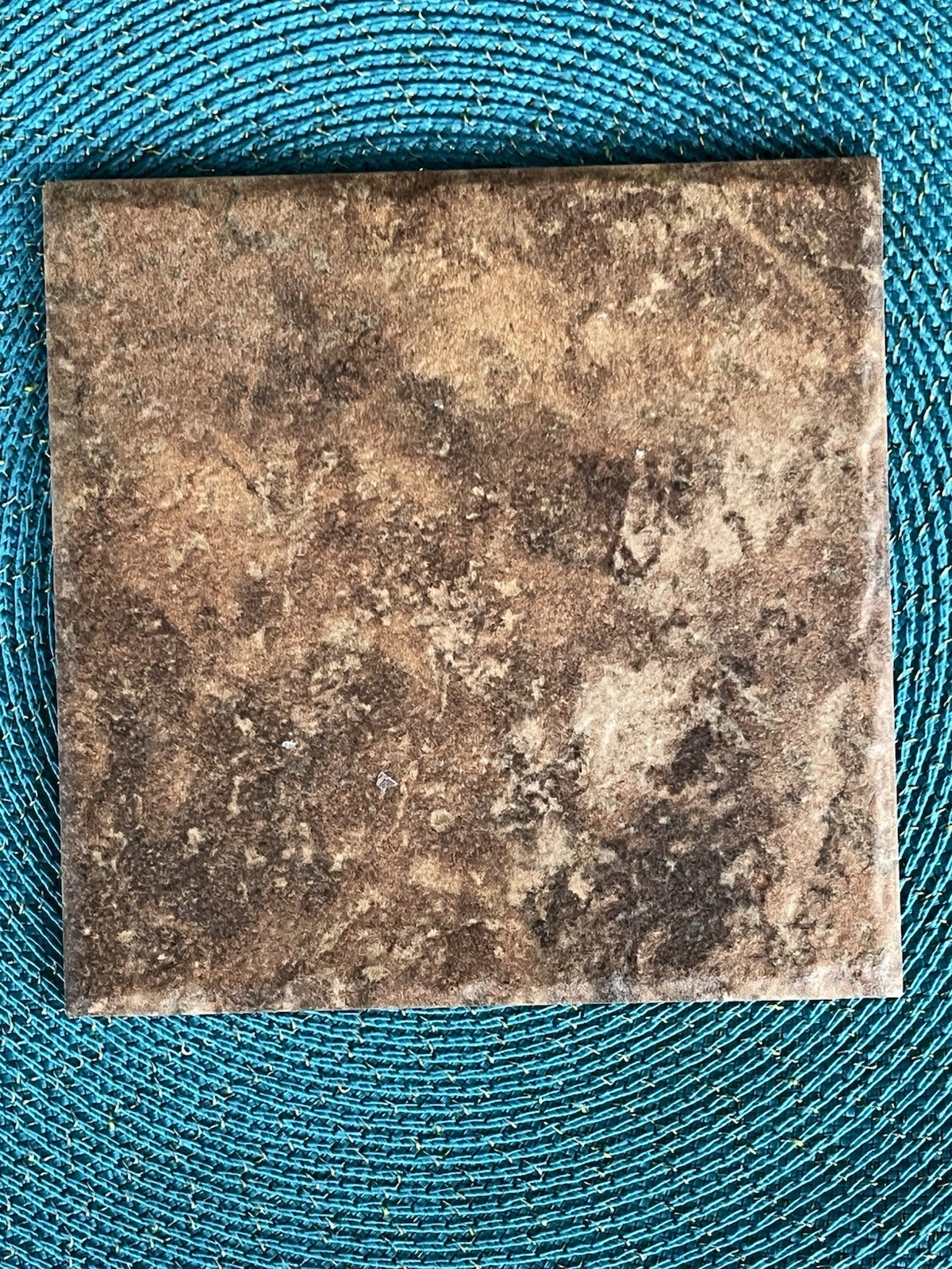Brown Stone-Look Abstract Ceramic Floor Tile Square Smooth Made in Spain