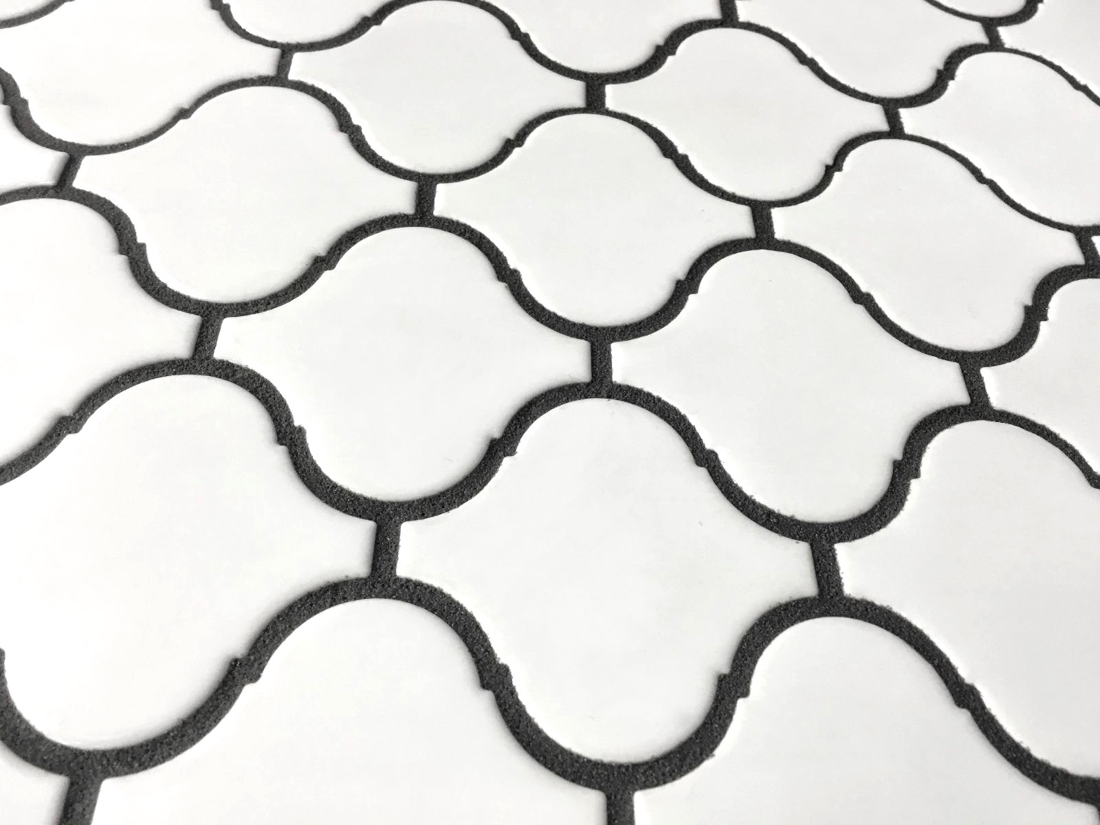 White Glossy Lantern Arabesque Porcelain Mosaic Tile Wall and Floor Backsplash
