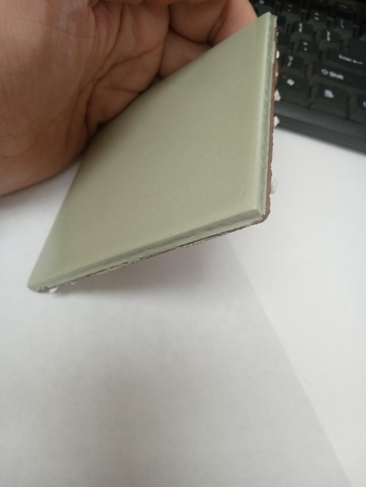 4×4 Tile Glossy Sage Square Wall Remodel Ceramic C#551-435 Sample