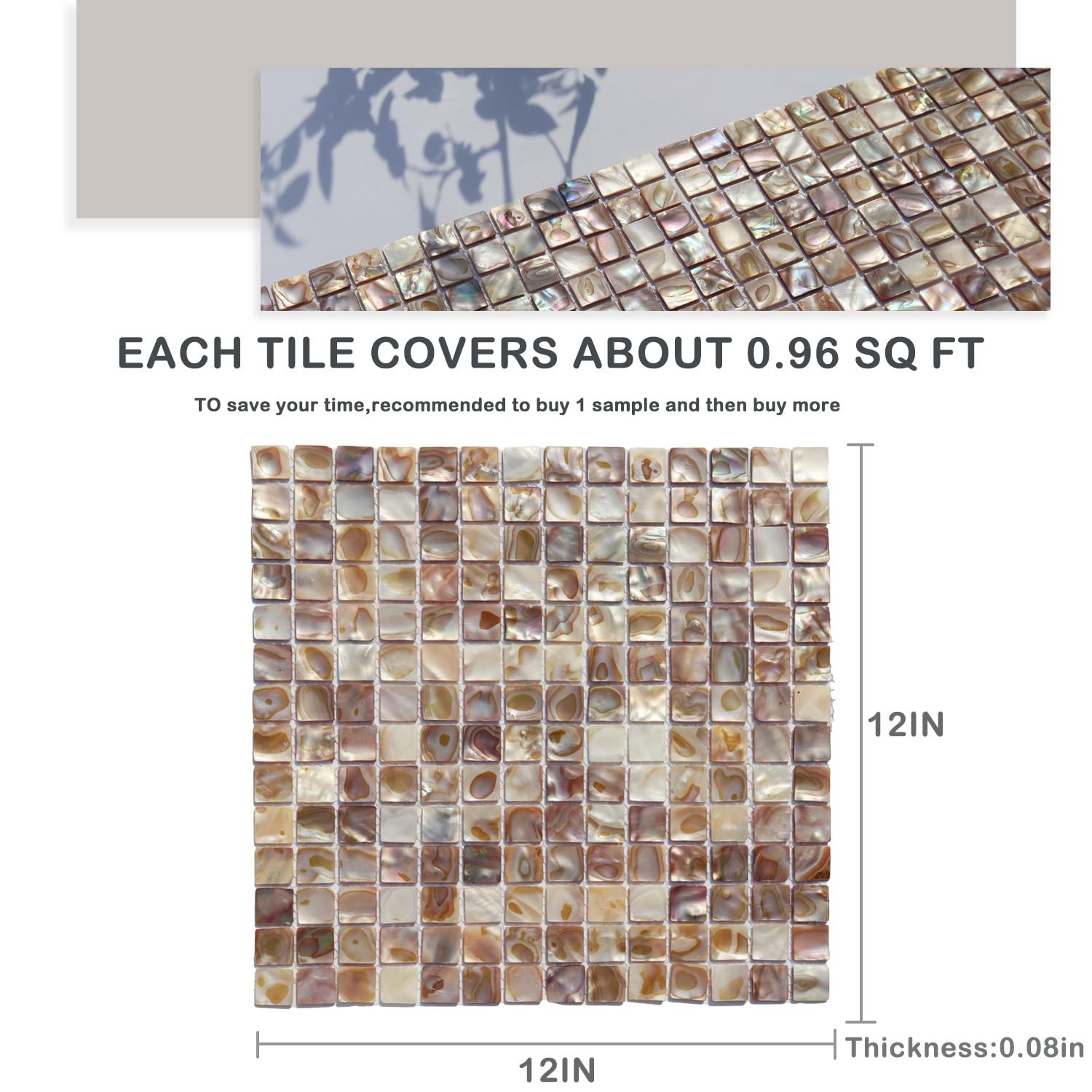 Mother of Pearl Mosaic Tile for Kitchen Backsplash Bathroom Wall Pool Tile Se…