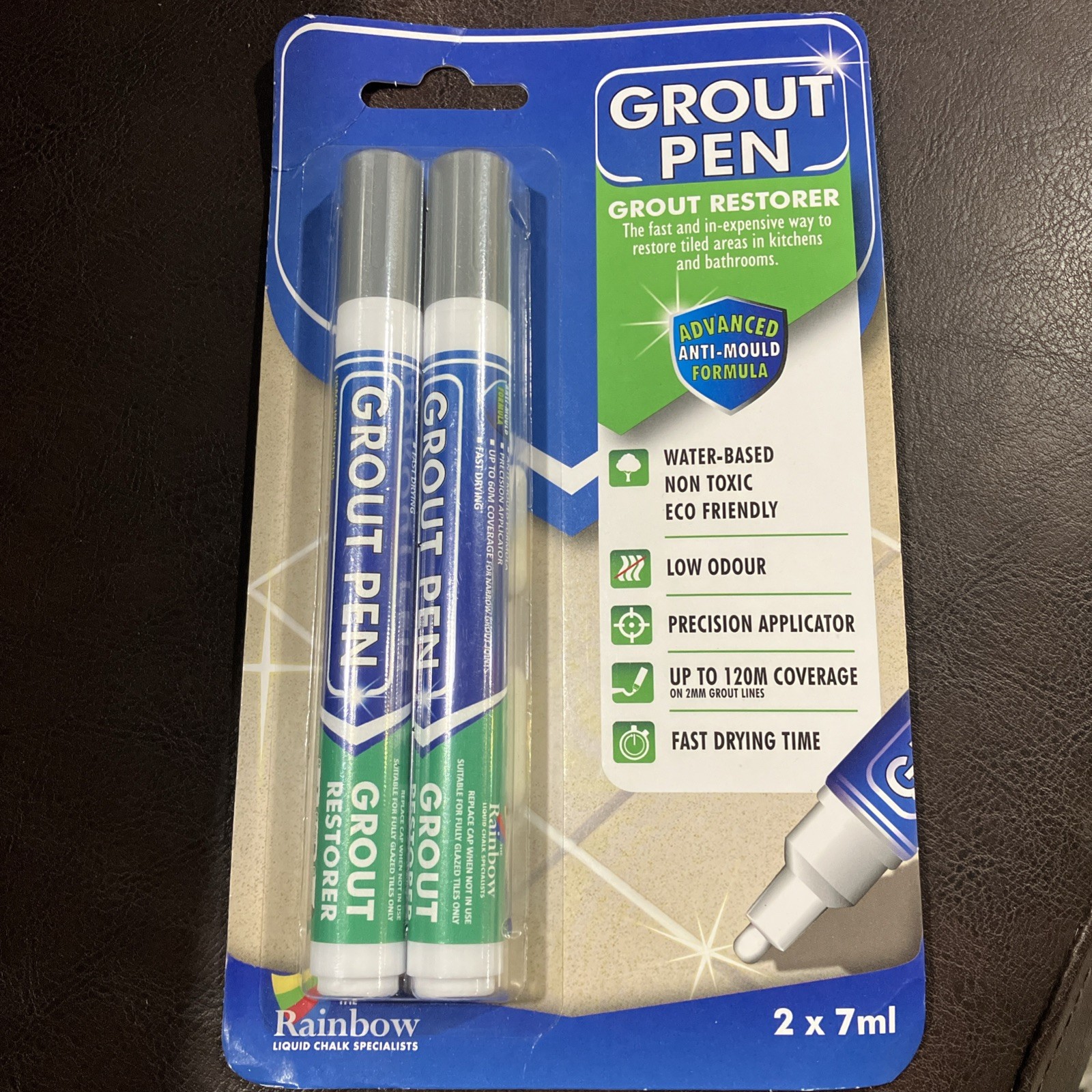Grout Pen Grey Tile Paint Marker: Waterproof Tile Grout Colorant w/ Extra Tips