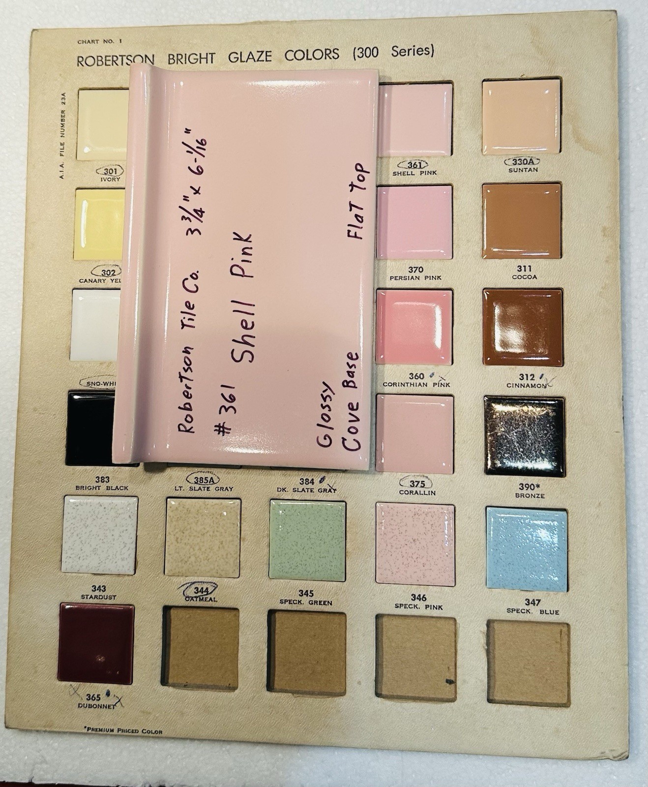 1 pc. Gloss Pink: 3-3/4″ X 6-1/16″ Ceramic Cove-Base Tile, Robertson, Flat Top
