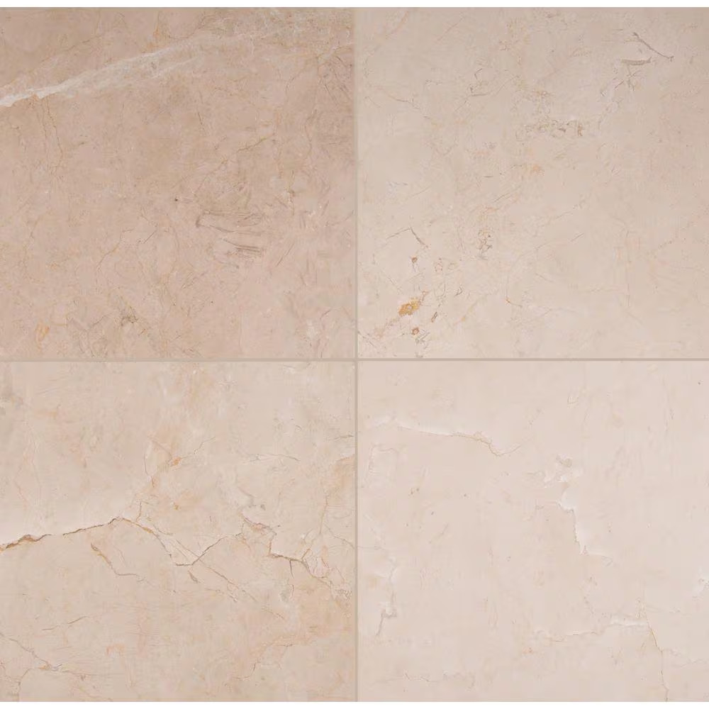 Crema Marfil 18 In. X 18 In. Polished Marble Floor and Wall Tile (9 Sq. Ft./Case