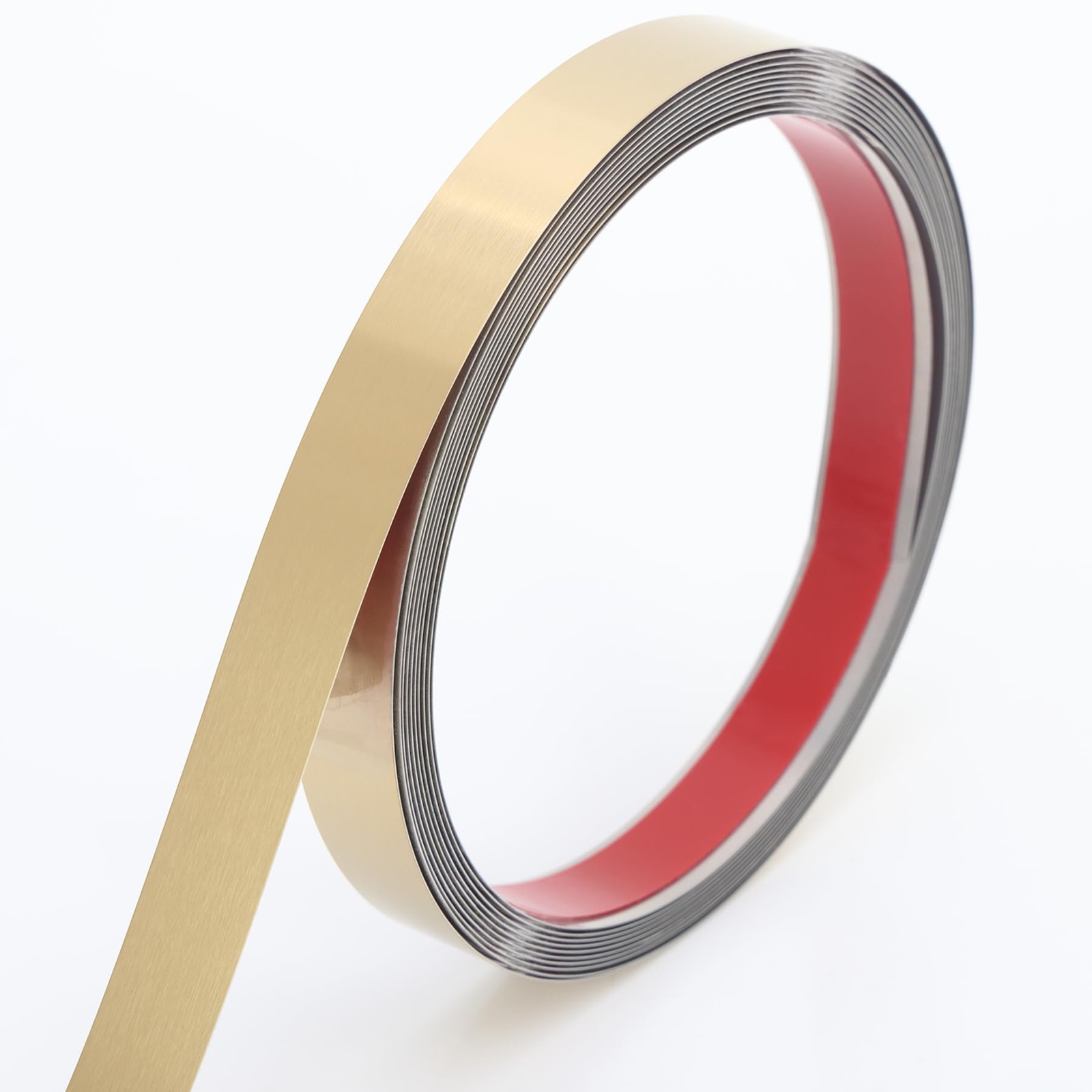 20ft x 0.6in Brushed Gold Peel Stick Metal Molding Trim Stainless Steel