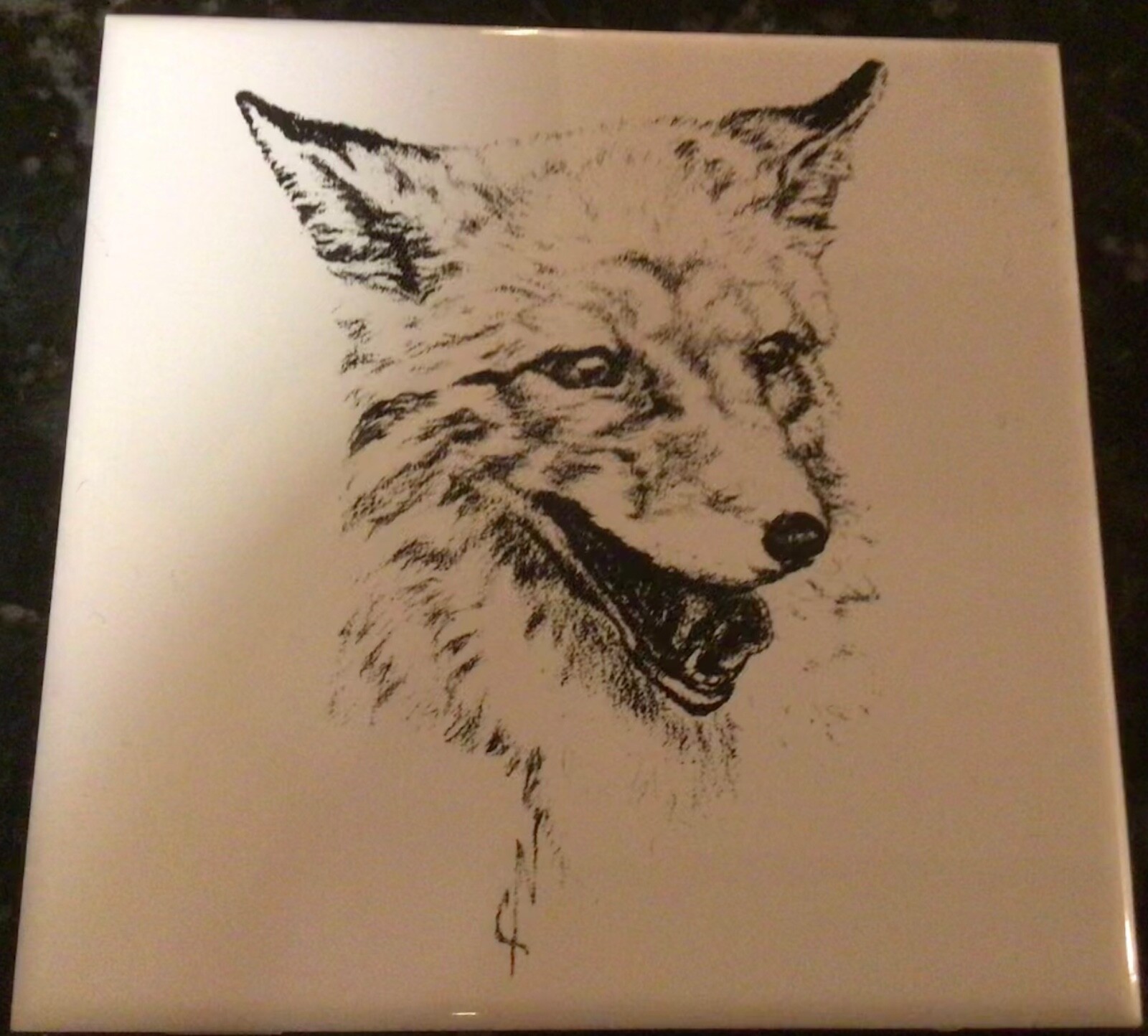 Fox Head Ceramic Tile or Hot Plate