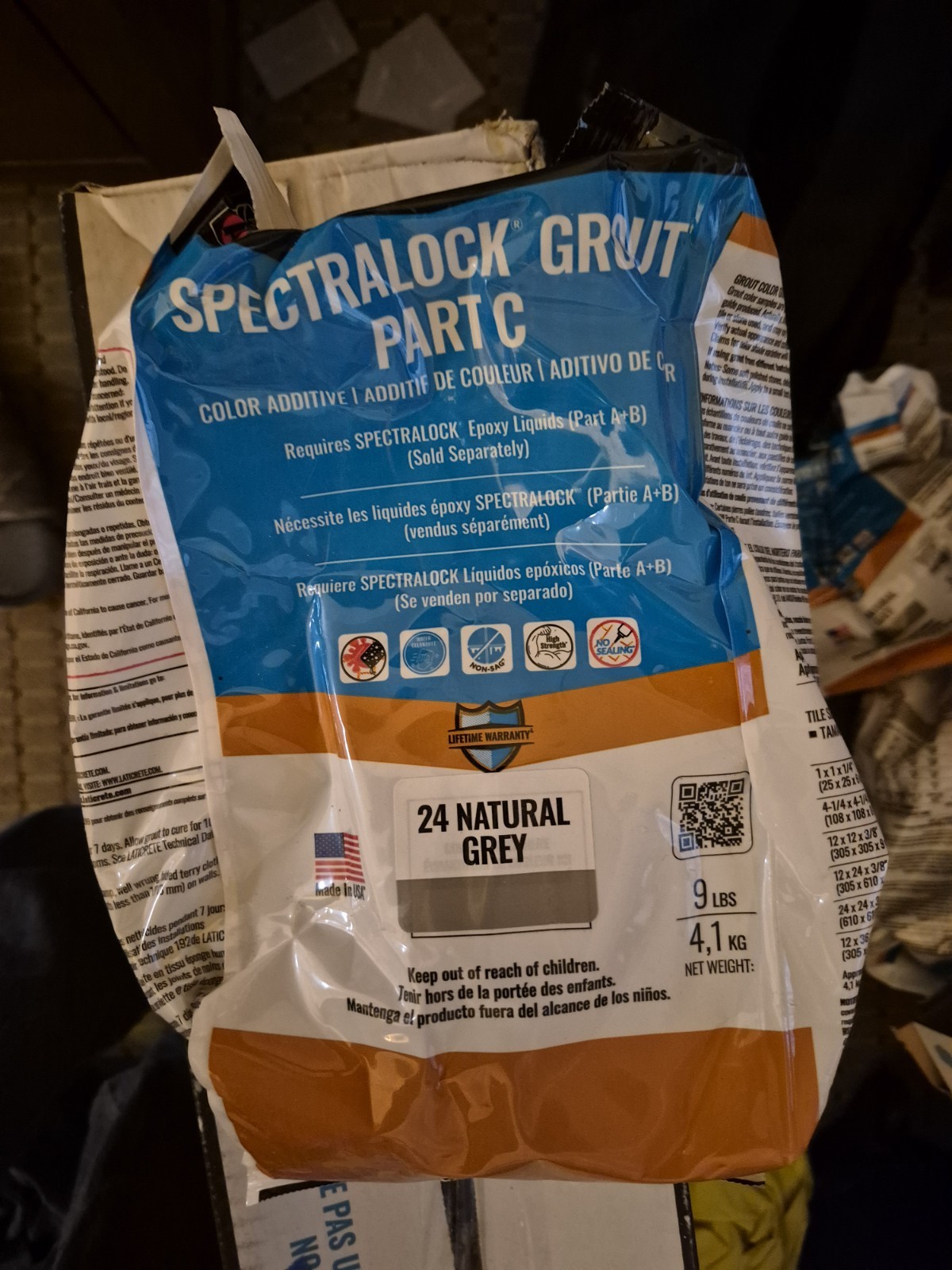 Spectralock Grout Part C 9lb Bag