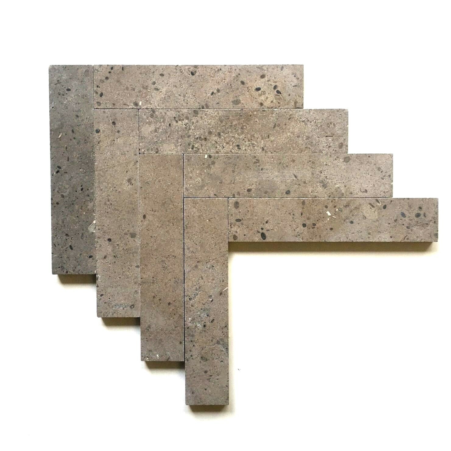 Lagos Azul 6×12 Herringbone Mosaic Limestone Tile Backsplash Floor and Wall