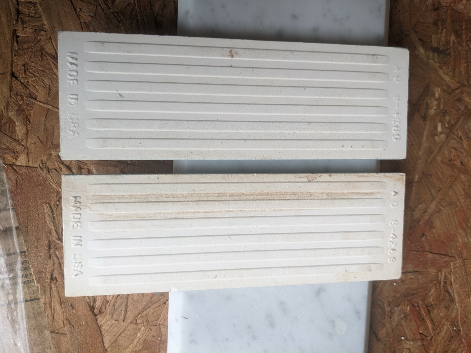 2 pcs American Olean Ceramic Wall Tile 2×6″ Bullnose Pastel Blue NEW Color 18
