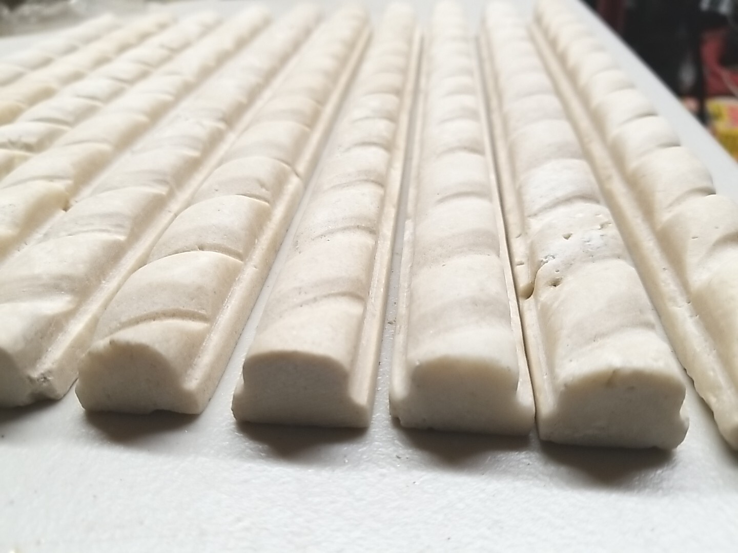 Ivory Travertine Honed 1 X 12 Rope Liners Lot Of 10