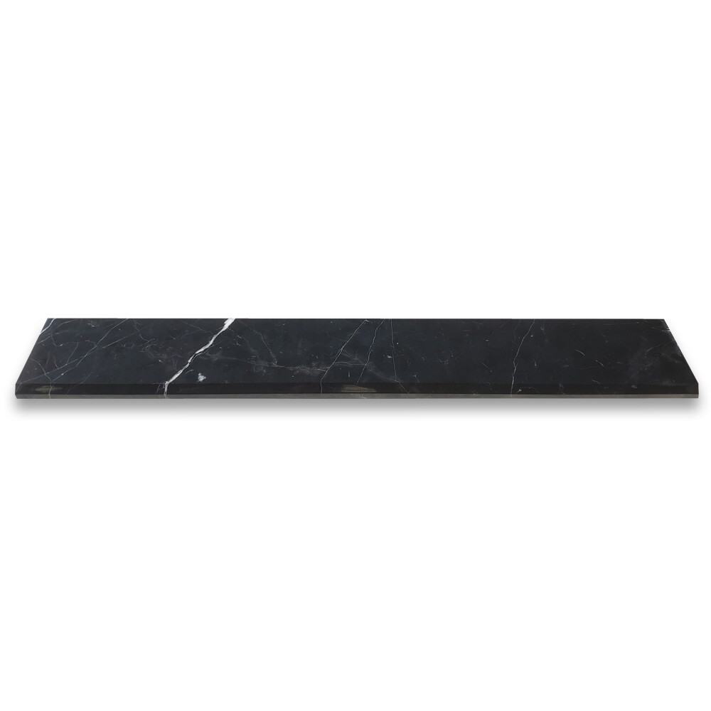 N0AP Nero Marquina Black Marble 6×36 Saddle Threshold Beveled Tile Polished