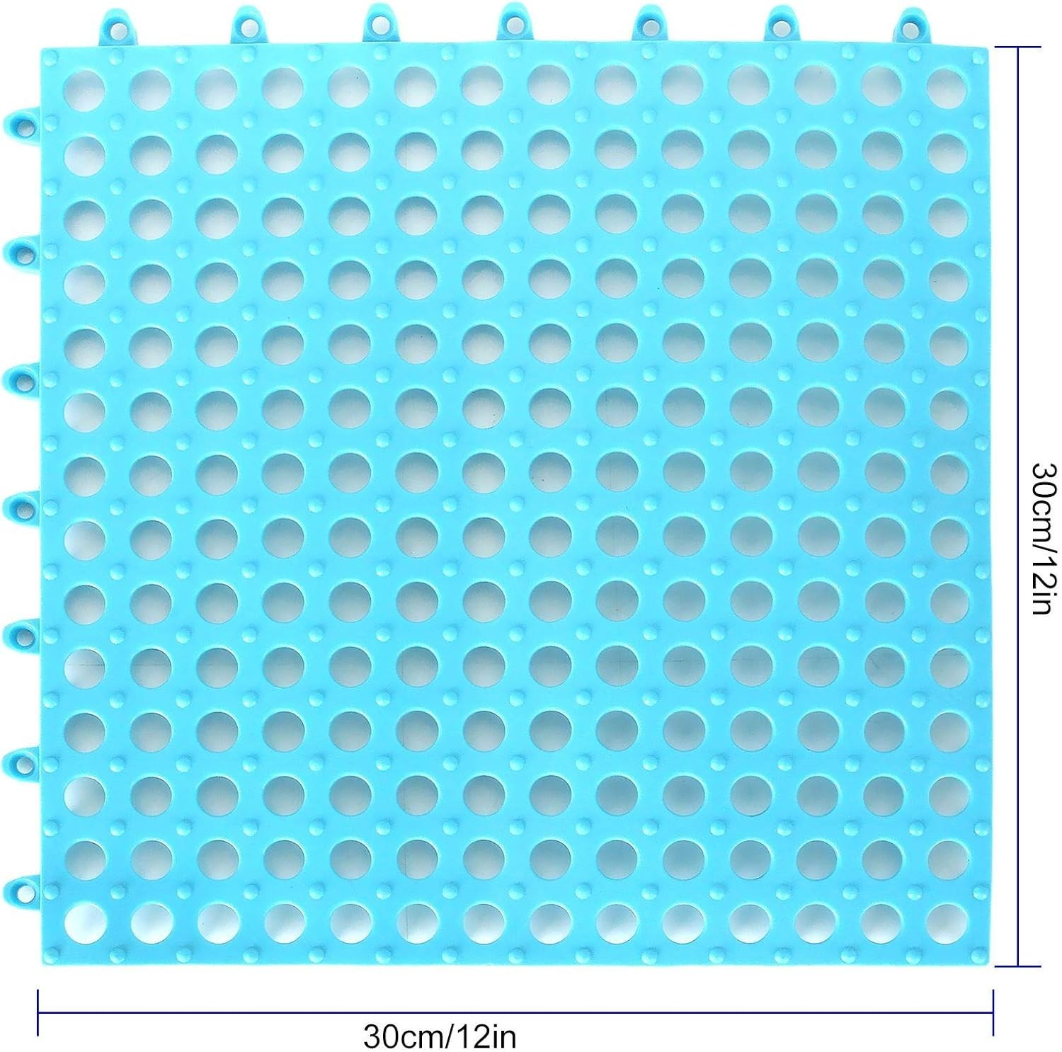 12 Pack 11.8″ x 11.8″ Interlocking Floor Tiles with Drain Holes Soft PVC Non …