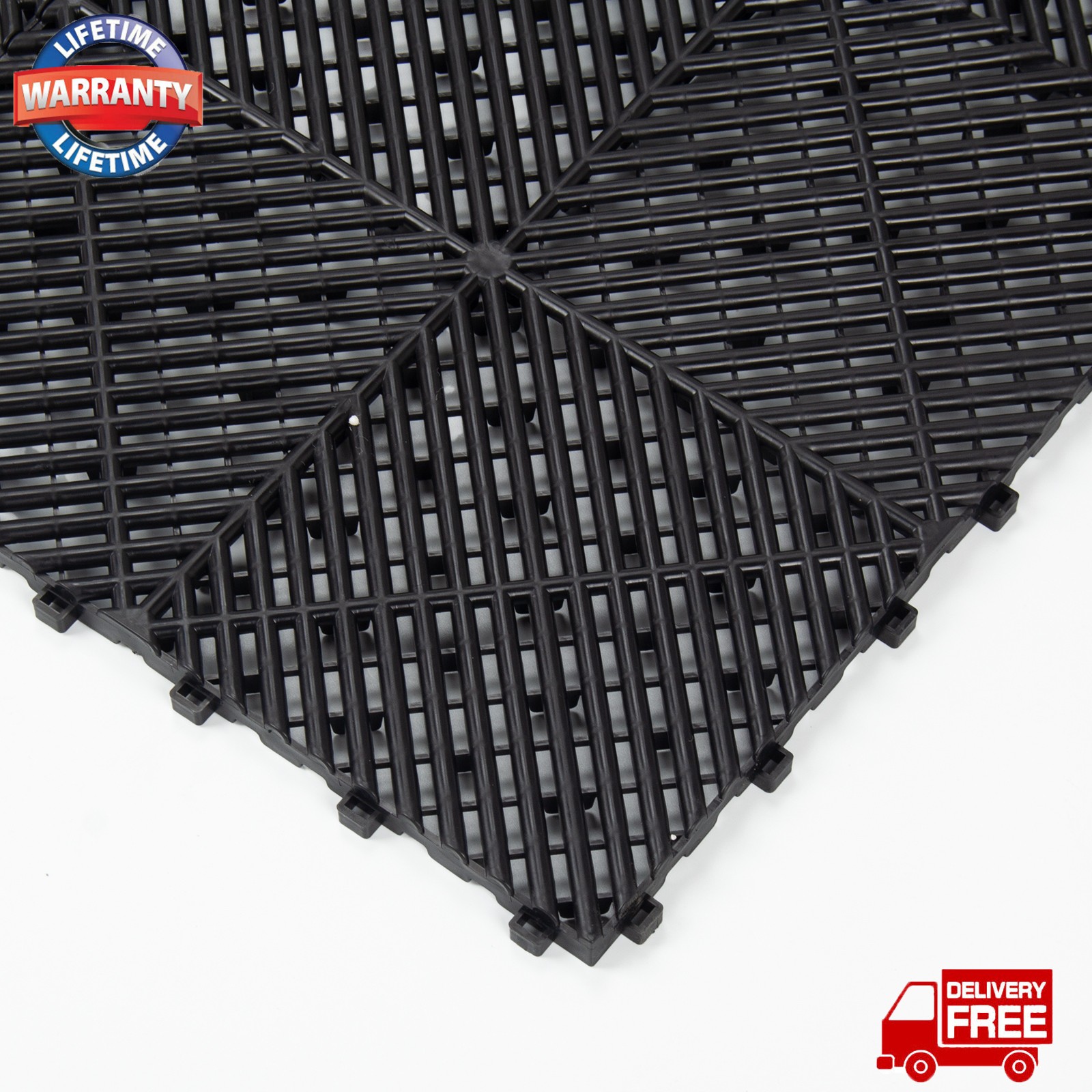 25x Interlocking Garage Floor Tiles Modular Mat 15.75×15.75″ Drainage Deck Tile