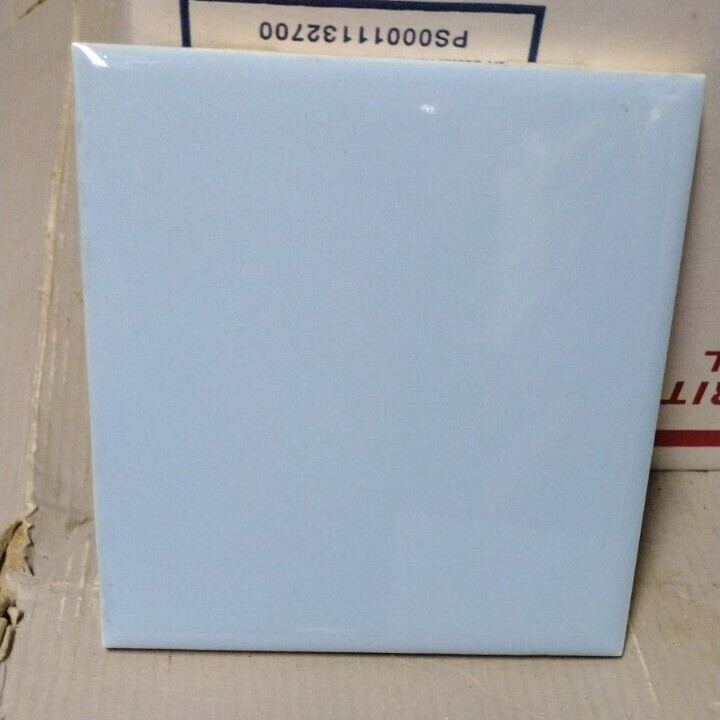 1 Wall Tile Mosaic USA 4-3/8″ Sq. Gloss Baby Blue Ceramic 1950 MCM Retro Vintage