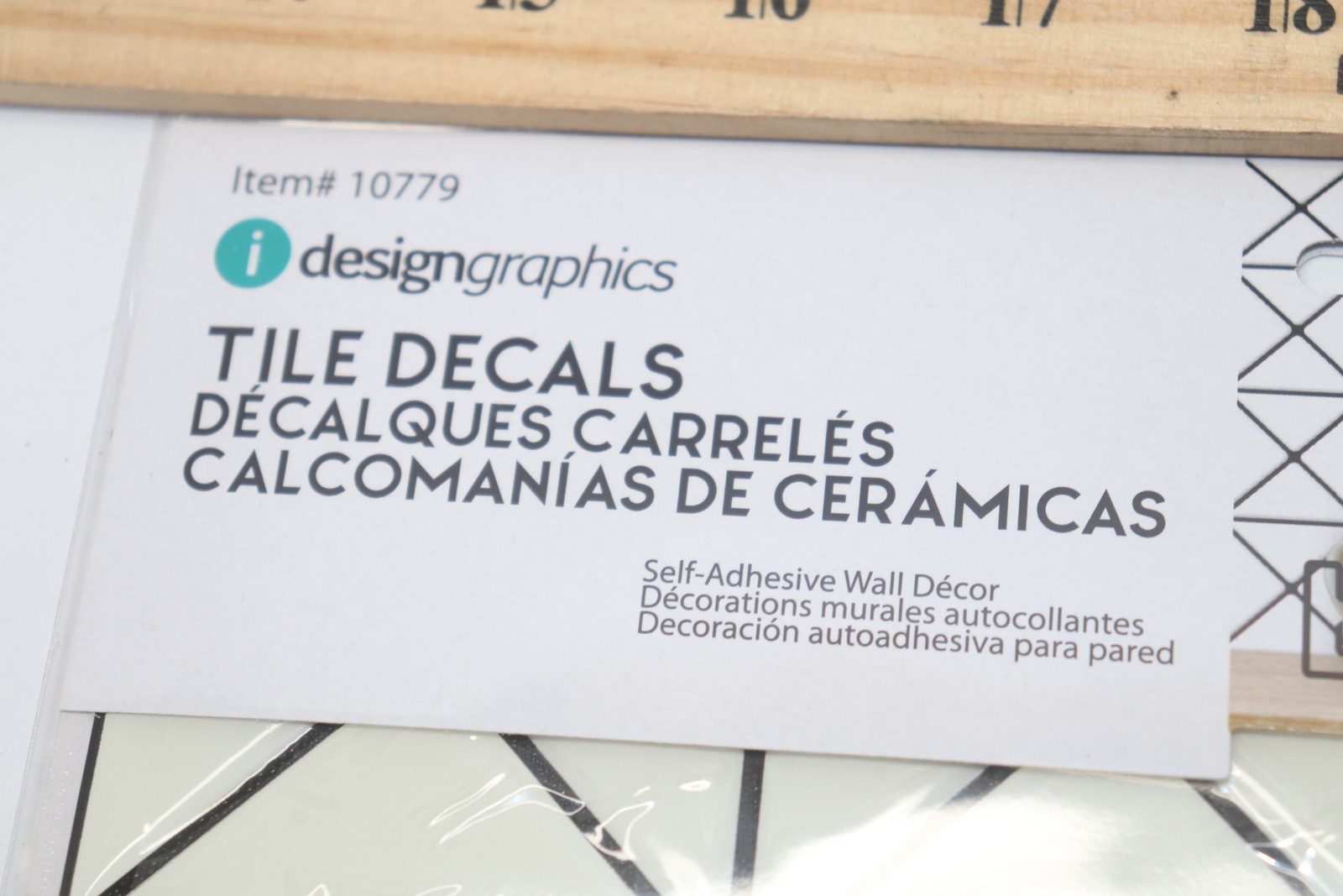 (1-Pk) Design Graphics Peel/Stick Backsplash Wall Tile Plastic White 10″ x 10″