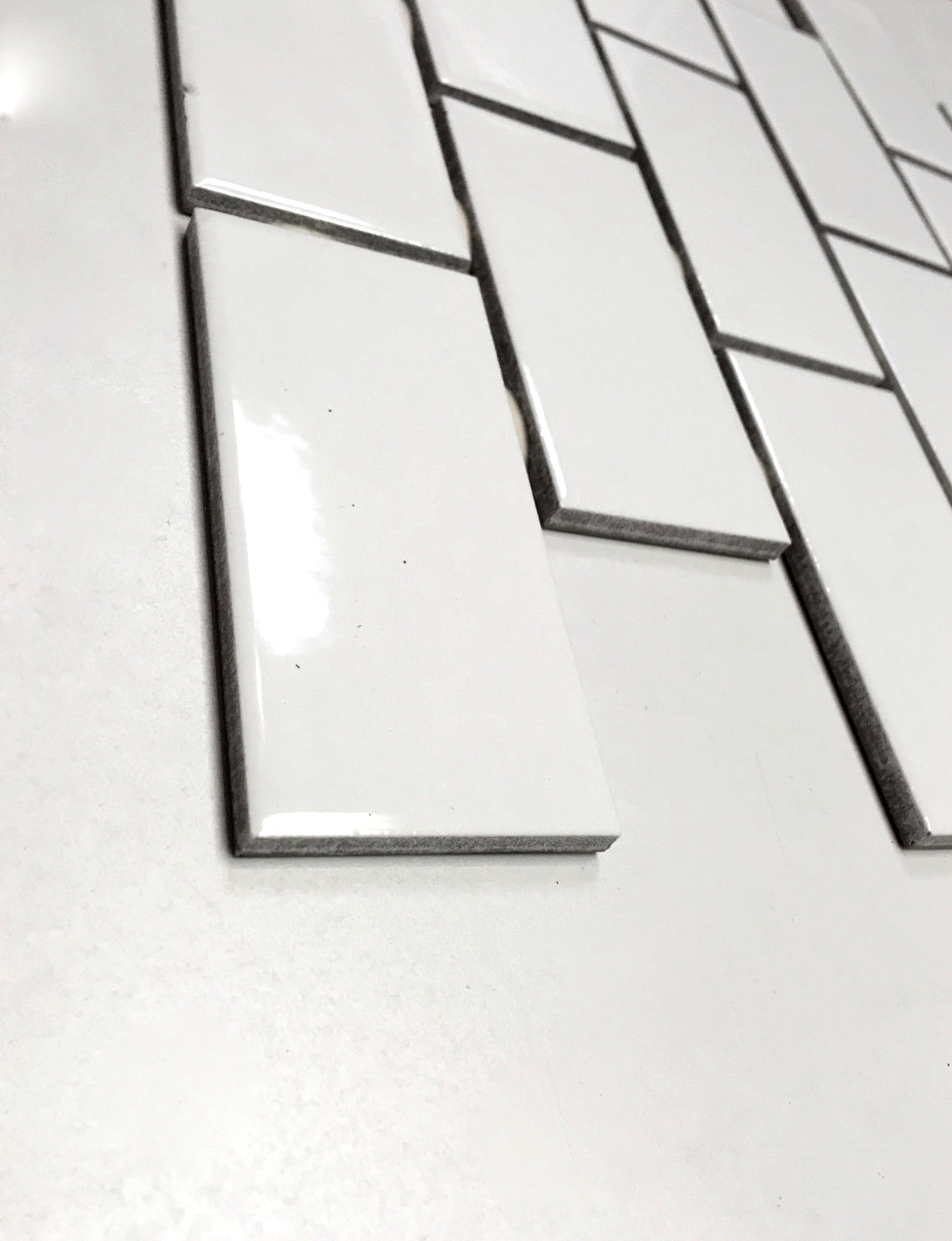 2×4 White Subway Glossy Ceramic Tile Backsplash Bathroom ( 2X4 PIECE SAMPLE)