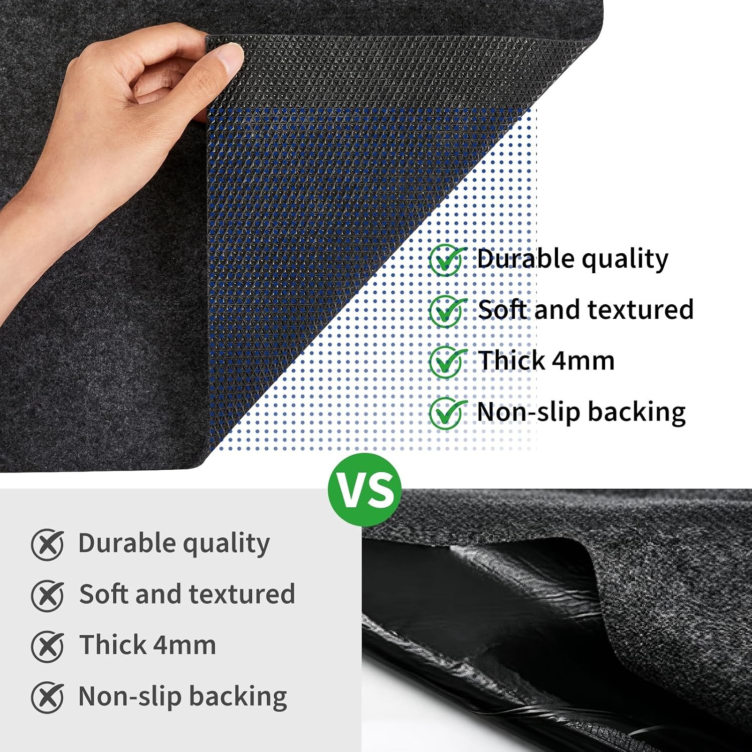 6.6×8.5/7.4×17/7.5×20′ Garage Floor Mat, 4mm Thickened Non-Slip Flooring Roll