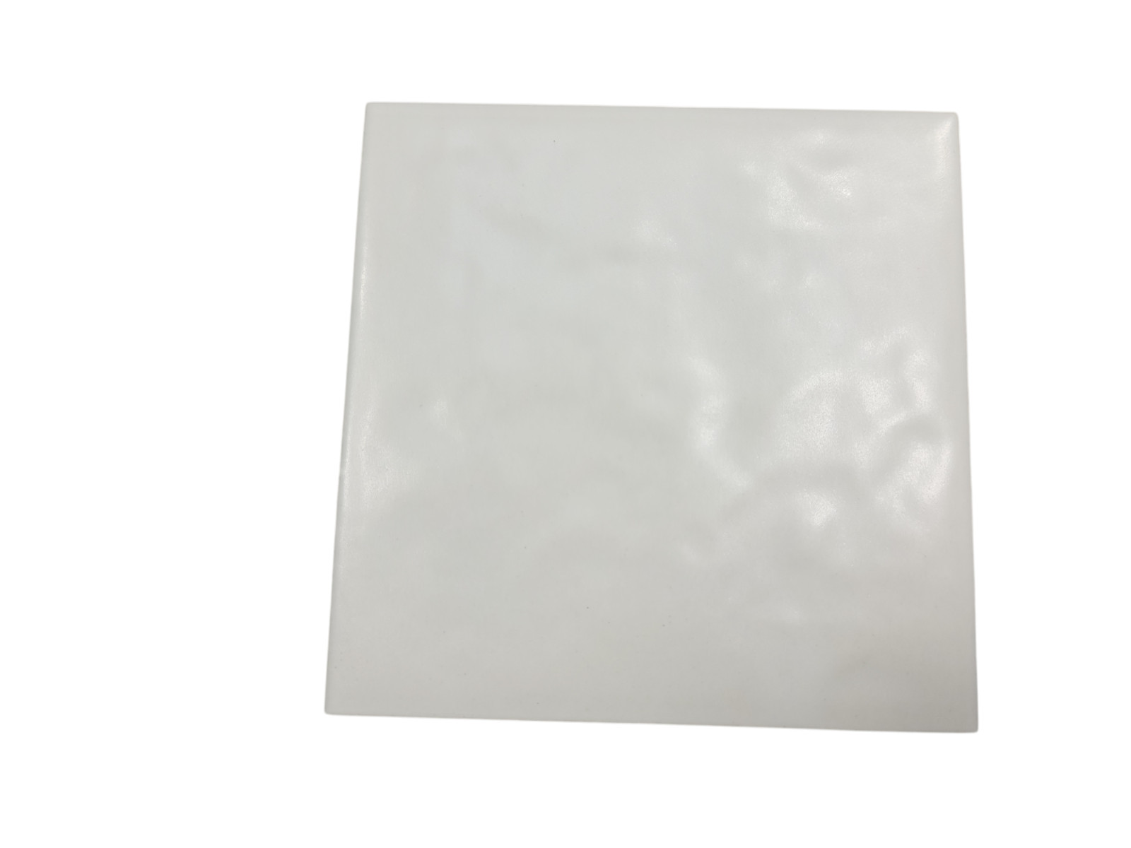Vintage White Ceramic Tile 4.25 in Subway Square Rippled Matte Potters Touch
