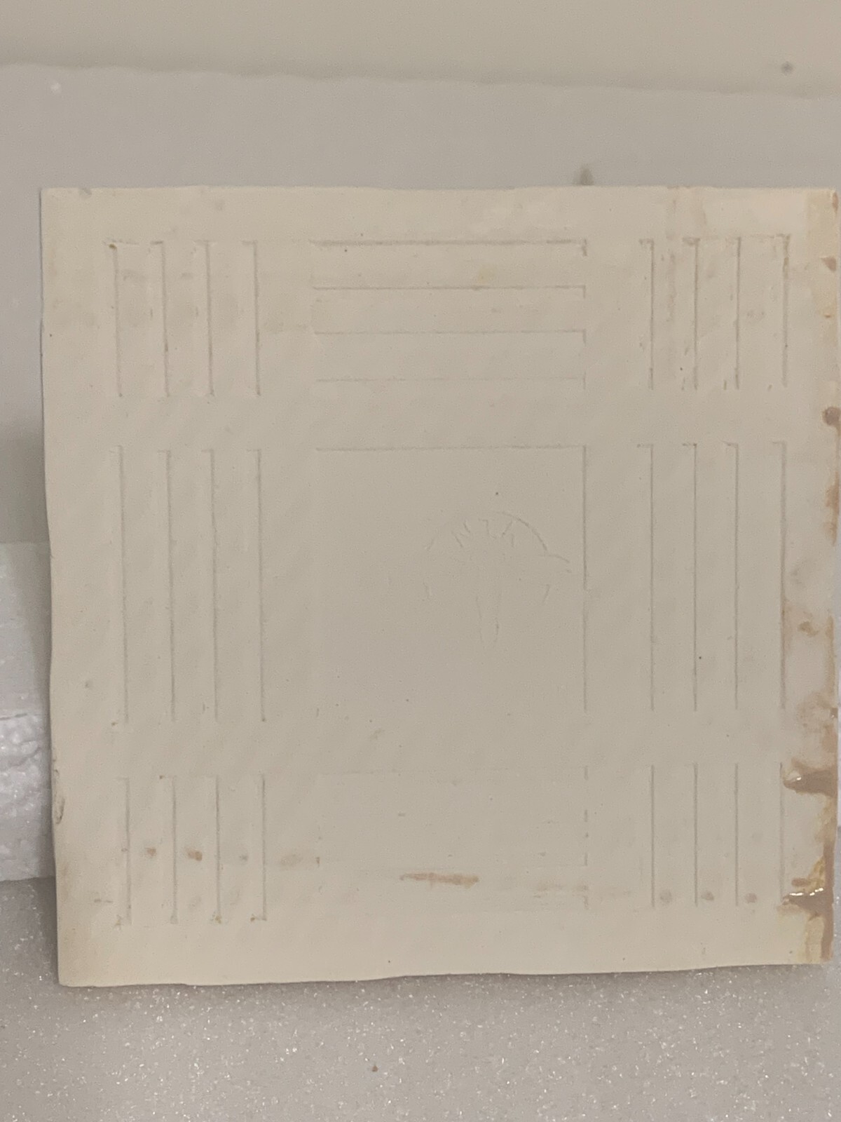 Vintage NTK Ceramic Tile 4 5/16″ x 4 5/16″ Beige Gloss Made in Japan