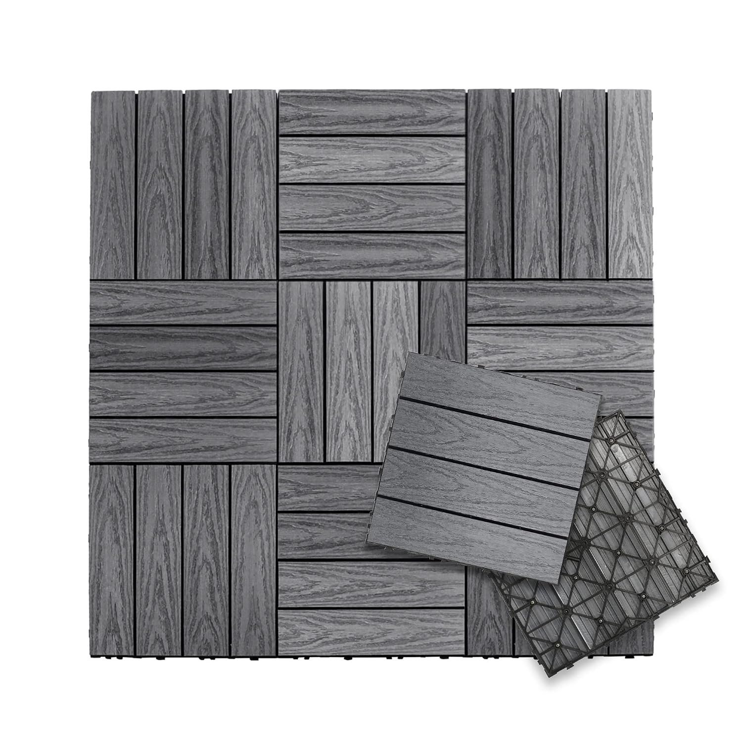 Ultrashield Naturale 1 Ft. X 1 Ft. Composite Deck Tiles | Quick Deck Interlockin