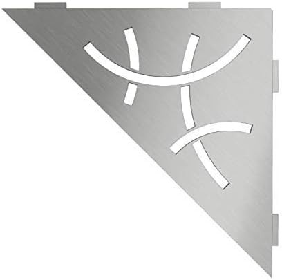 Schluter Systems Triangular Corner Shelf-E – Curve Design – Brushed Stainless St