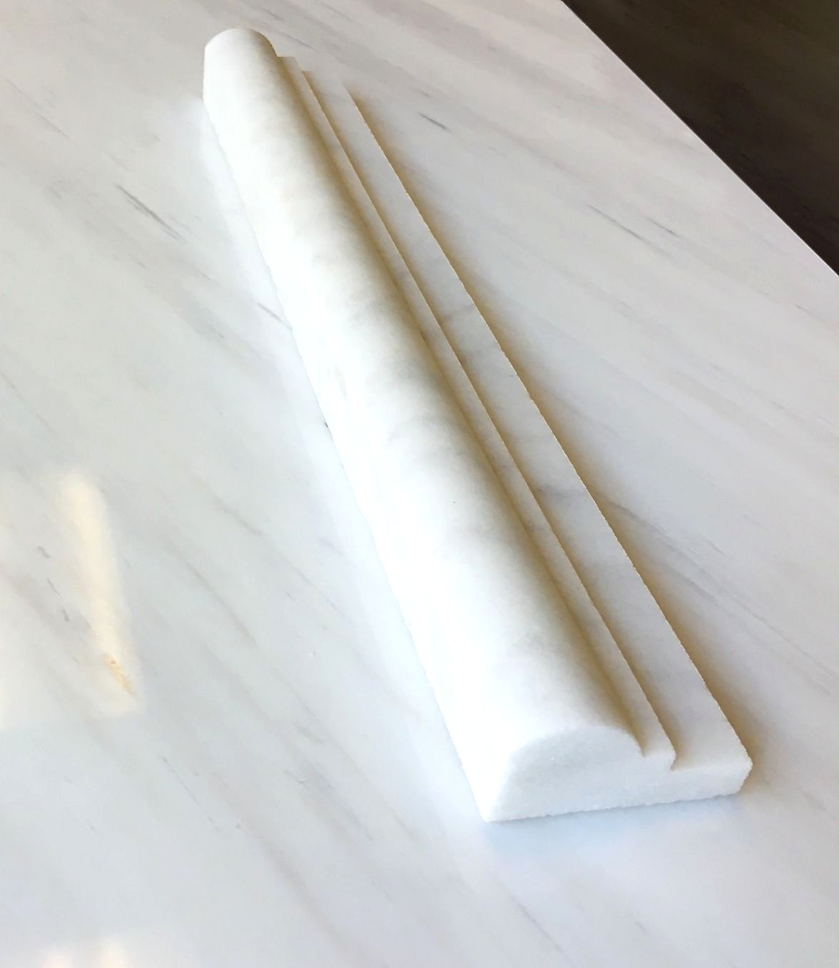 2X12 White Carrara Ogee Chair Rail Profile Molding Wall Trim Tile Bath Kitchen