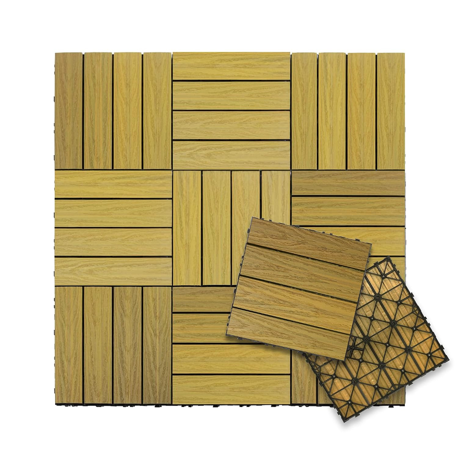 Ultrashield Naturale 1 Ft. X 1 Ft. Composite Deck Tiles | Quick Deck Interlockin