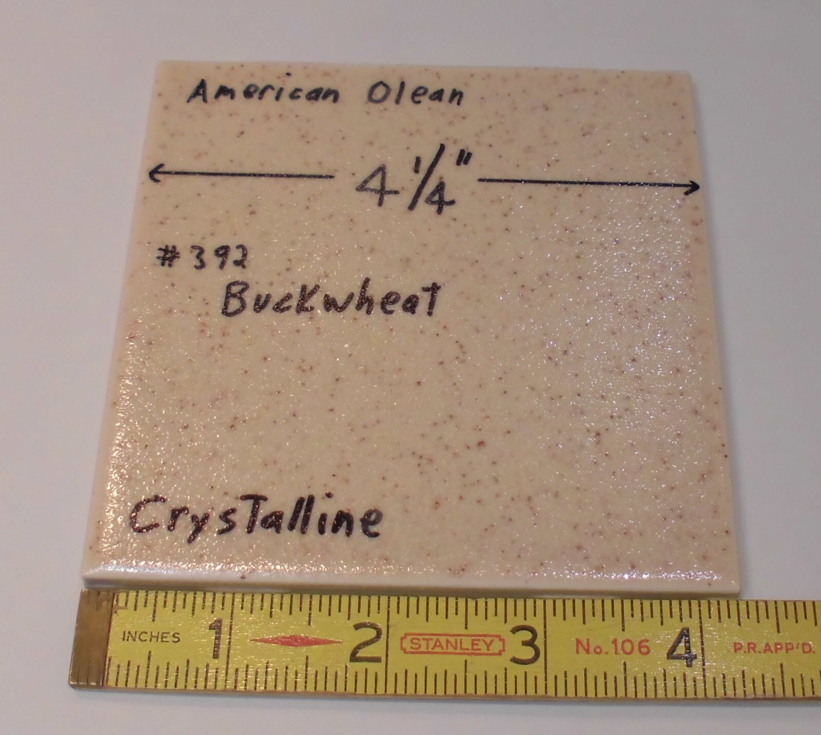 1 pc. Buckwheat/Browns: 4-1/4″ Ceramic Tile: Matte-Crystalline, American Olean