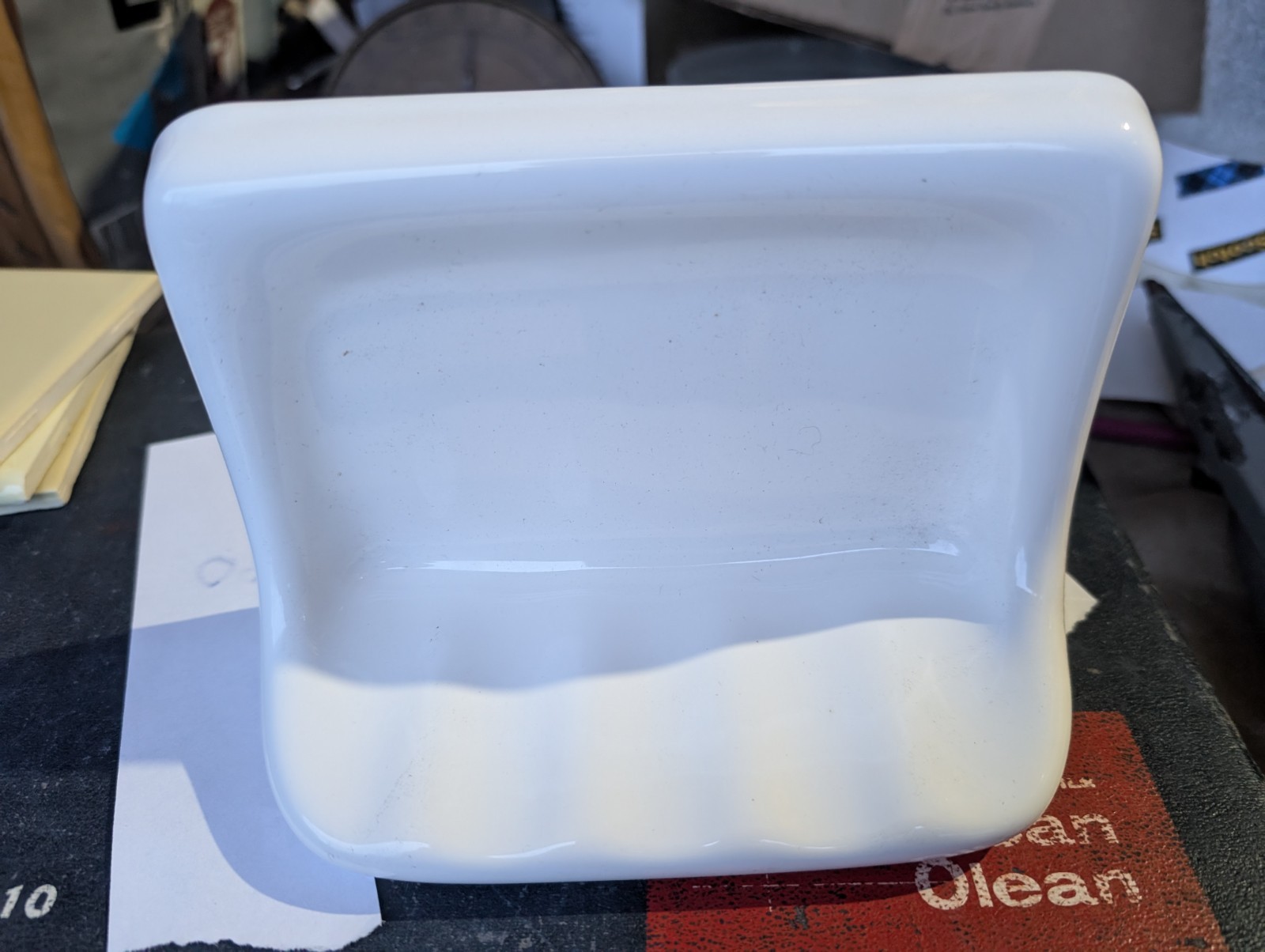 American Olean Ceramic Tile Soap Dish Tub Wall BA725 Polar White 05 New