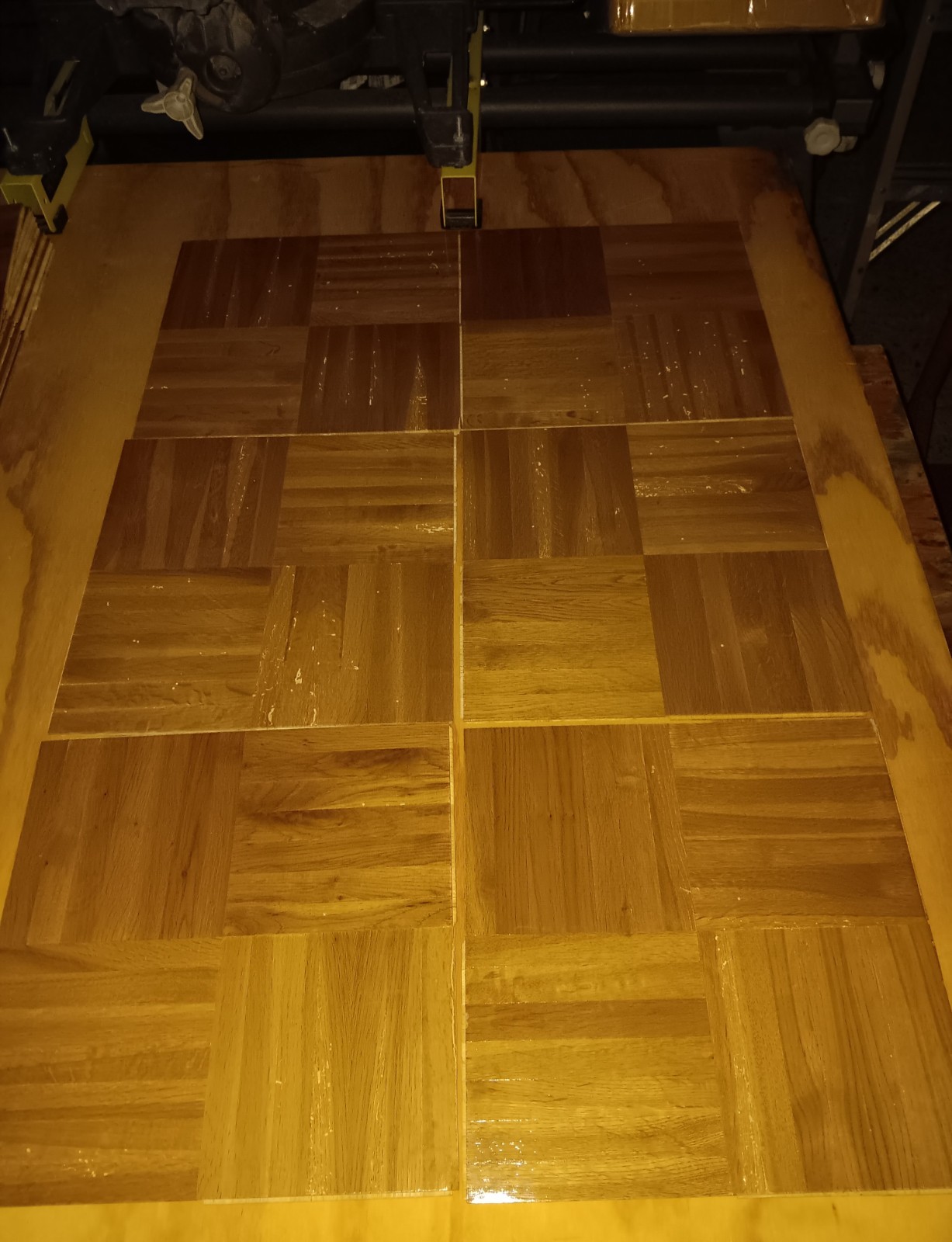 IMPERFECTS 20 Sq. Ft. CABIN GRADE Wood Borer WHITE OAK Parquet Flooring Unused