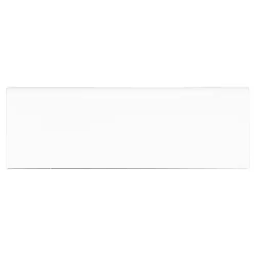 Matrix White 4 In. X 16 In. Glossy Ceramic Bullnose Wall Tile (33.33 Lin. Ft./Ca