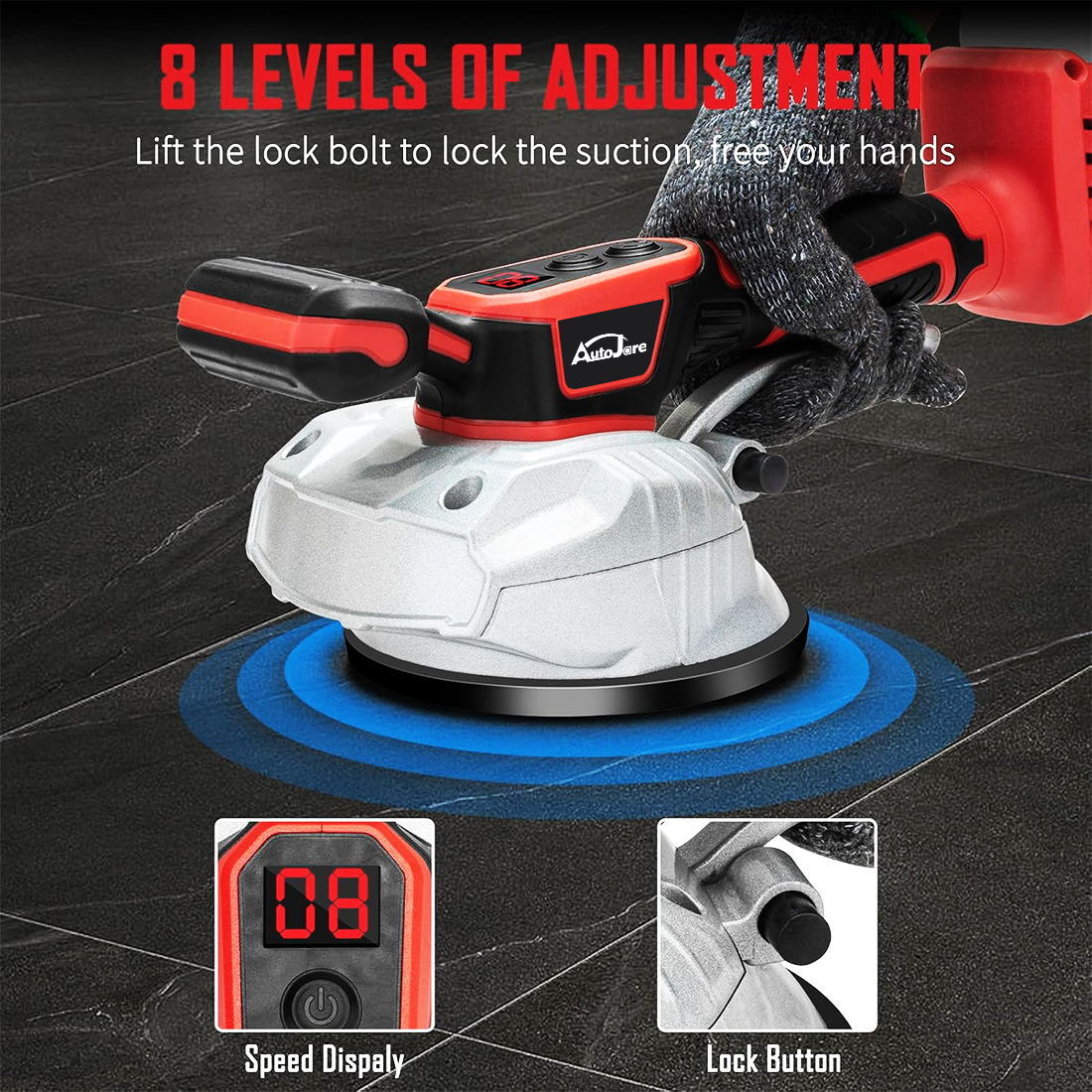 Tile Vibration Leveling Machine for Milwaukee 18V Battery , 5 Adjustable Speed