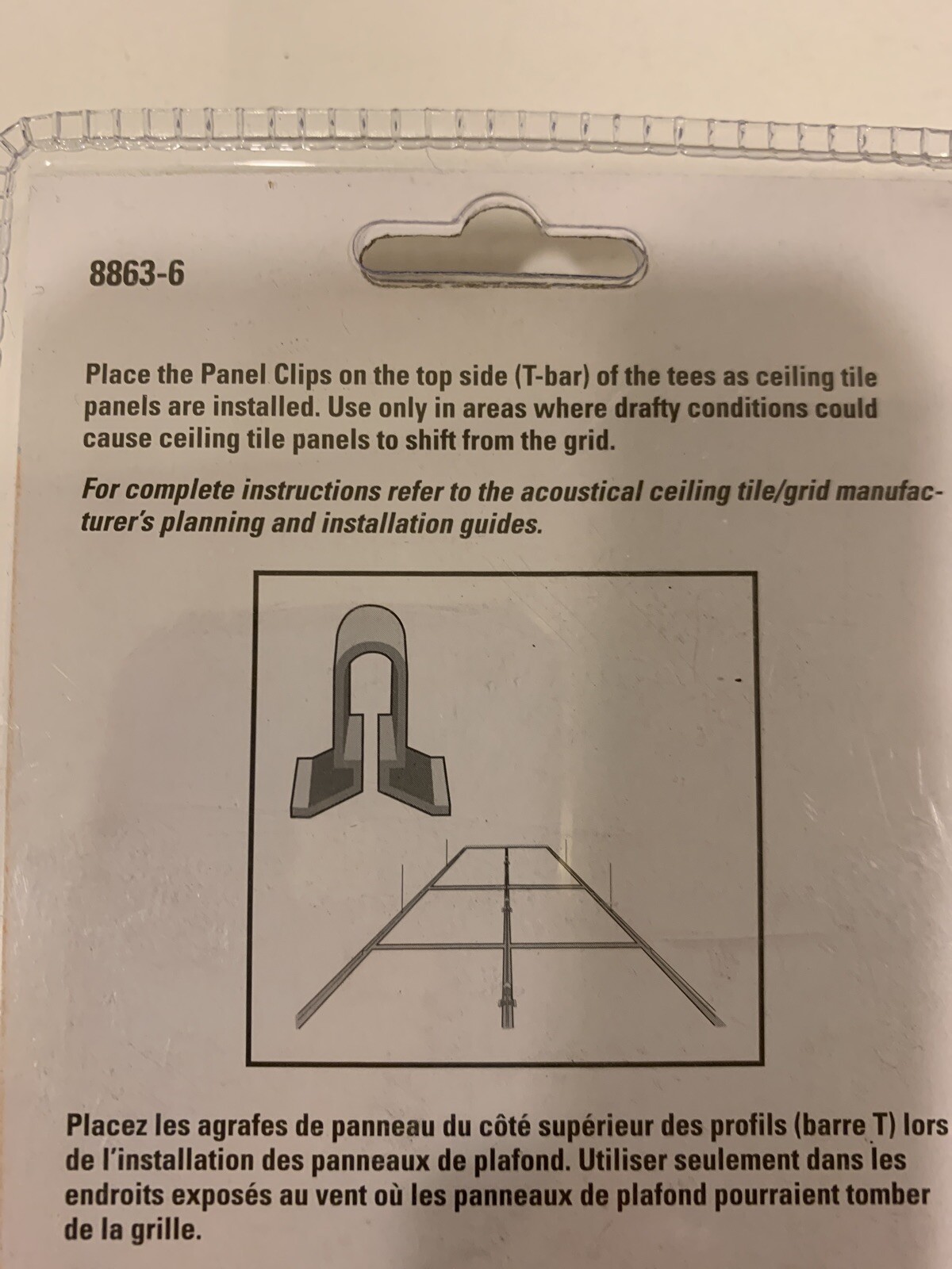 Suspend-It 8863-6 Drop Ceiling Installation Panel Clips Quantity 20