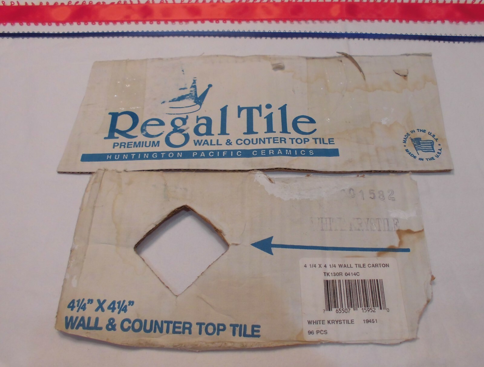 1 pc. Ceramic Tile *White* Krystile Glazed 4-1/4″ by Regal Co. Crystalline NEW