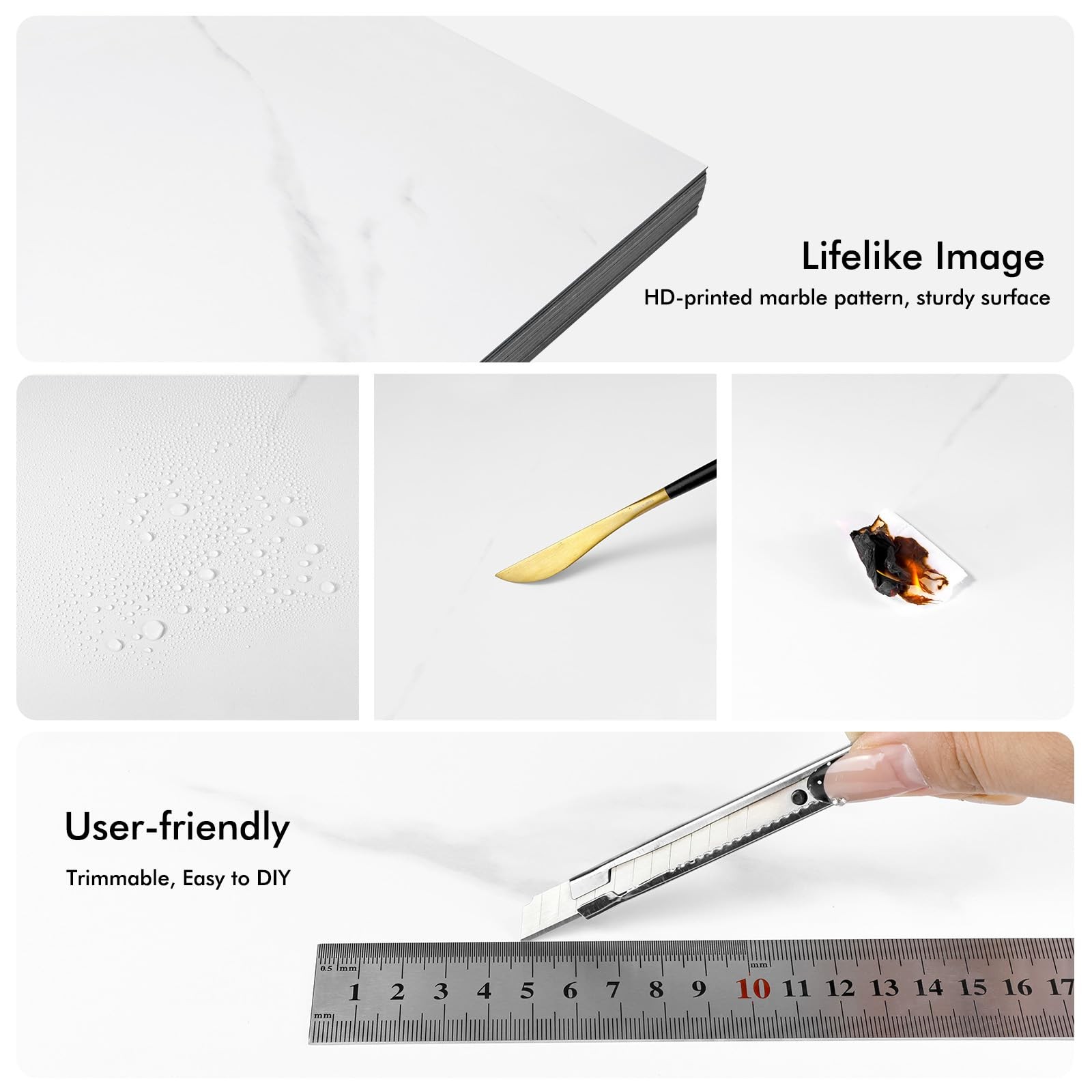 20-Pack 12″x12″ Marble Peel and Stick Floor Tiles Waterproof Self Adhesive Vi…