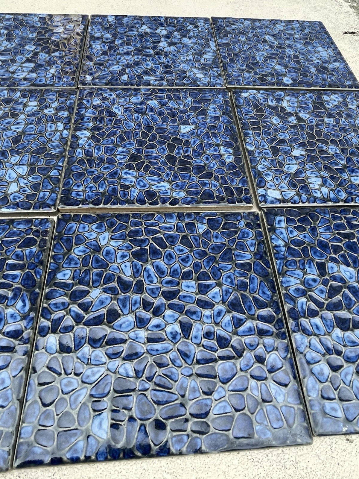 9 Aquabella Timeless Blue Allure Gold Stone 6×6 Porcelain Field Tile Pool Japan