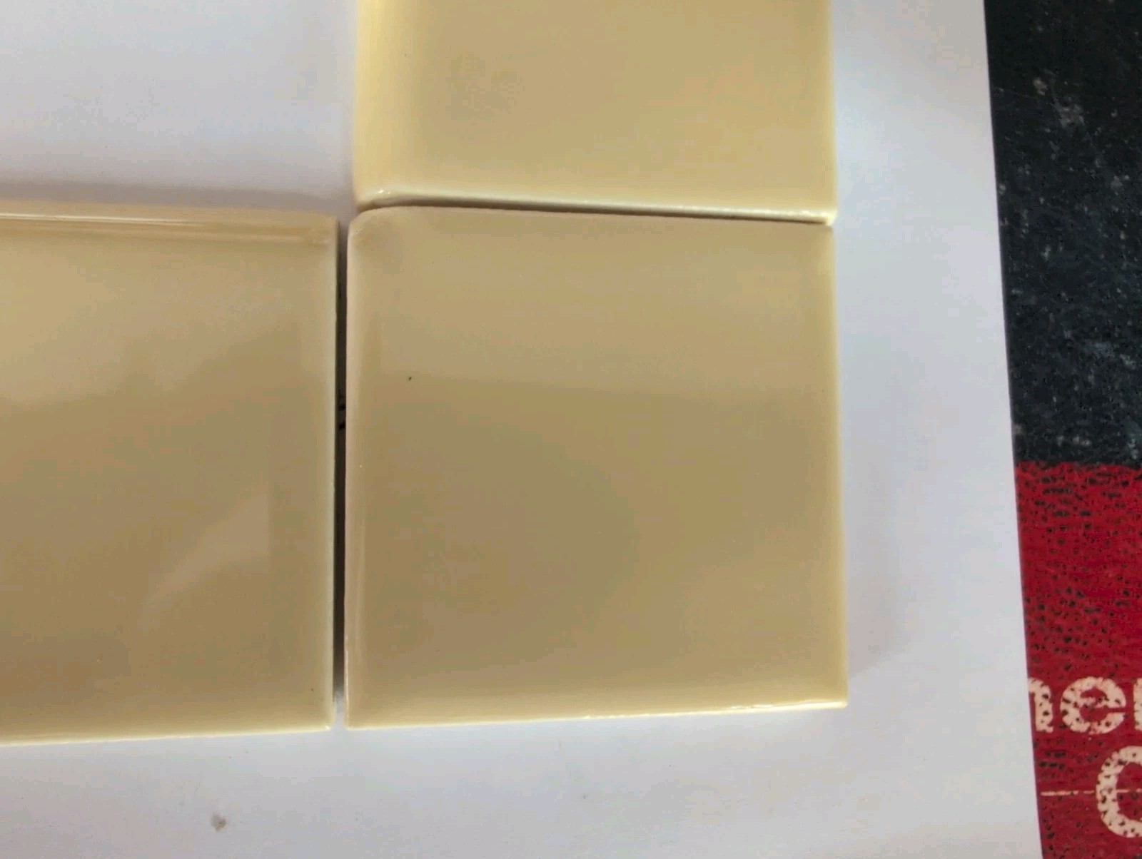 3 pc American Olean Bullnose 2×6 #12 Buttercup Yellow Corners L&R S4269 S4200