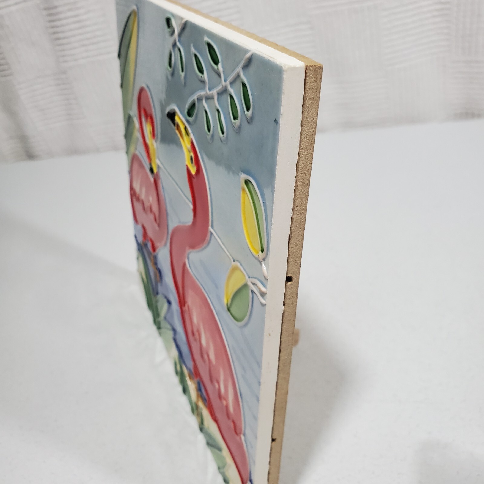 Chesapeake Bay Pink Flamingos On the Beach Ceramic Tile 8 X 8″ With Kickstand