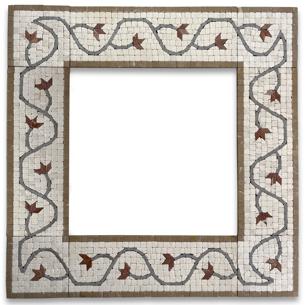 B4102T Marble Mosaic Border Listello Accent Insert Tile Edera 4×11 Tumbled